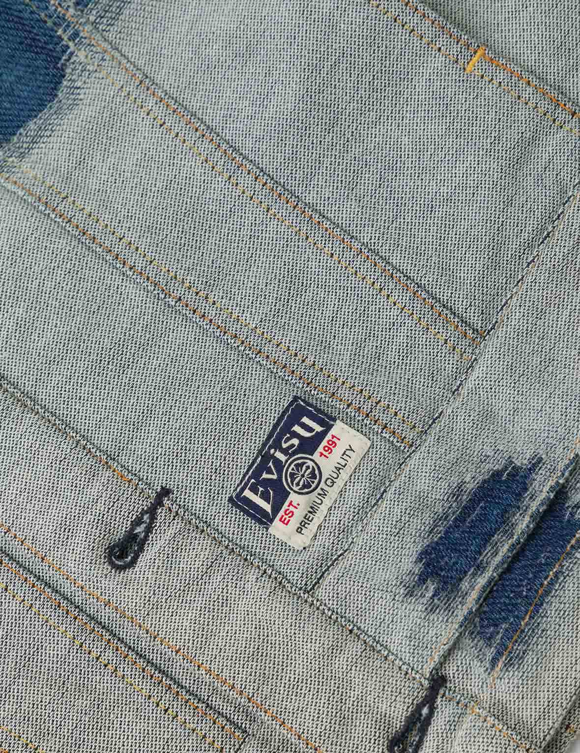ダメージロゴ & カモメ刺繍 リラックスフィット デニムジャケット