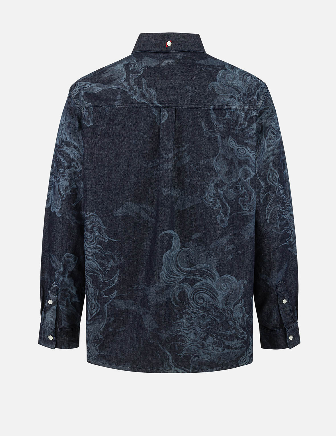 Hakutaku Laser Printed Relax Fit Denim shirt