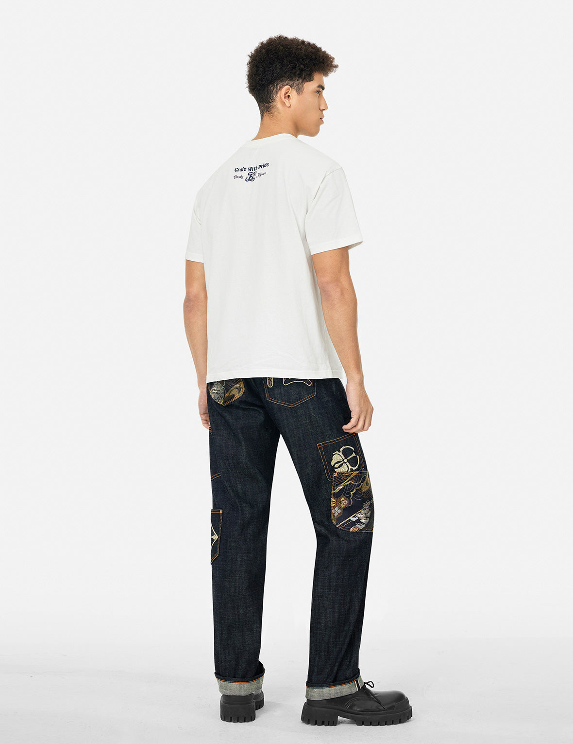 Multi-Pocket with Brocade Patch Regular Fit Jeans #2000