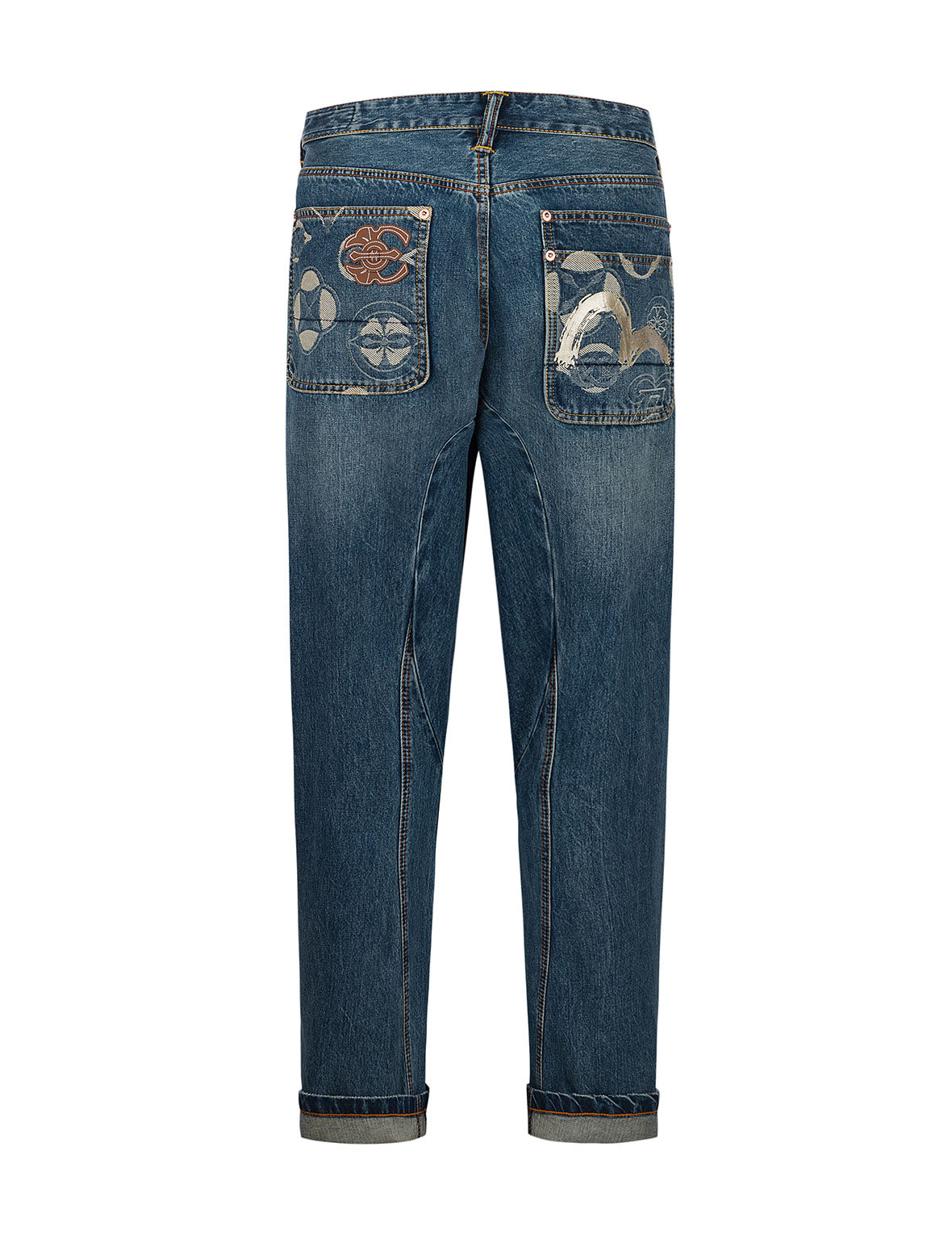 家紋ジャカードポケット3Dフィットジーンズ