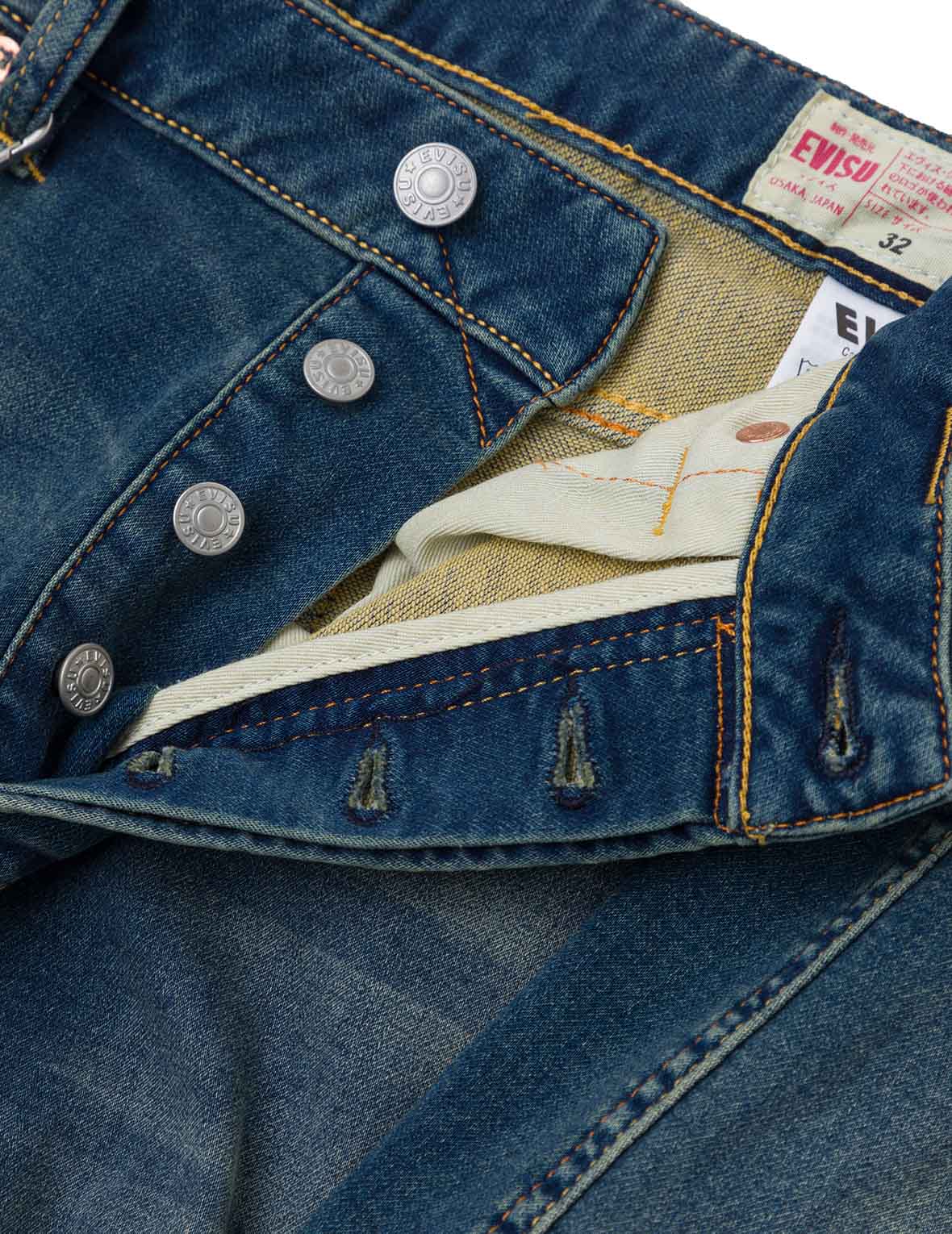 カモメ刺繍 & 手織りランヤード リラックスストレートフィット ジーンズ #2030
