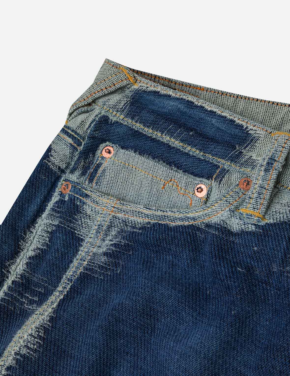 ダメージカモメ刺繍 ファッションフィット デニムジャケット