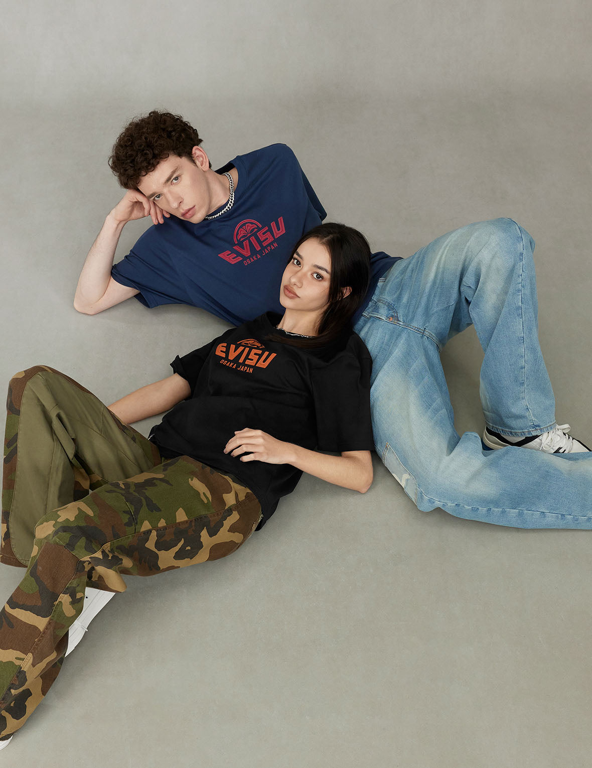 Multi-Pocket with Seagull Print 3D Fit Jeans