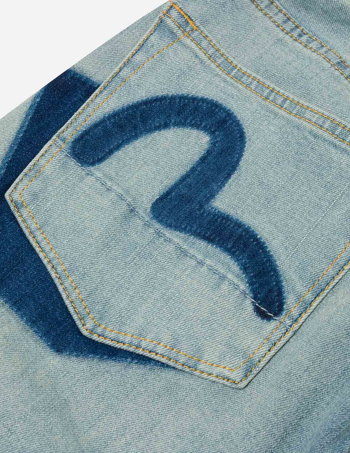 Multi-Pocket with Seagull Print 3D Fit Jeans