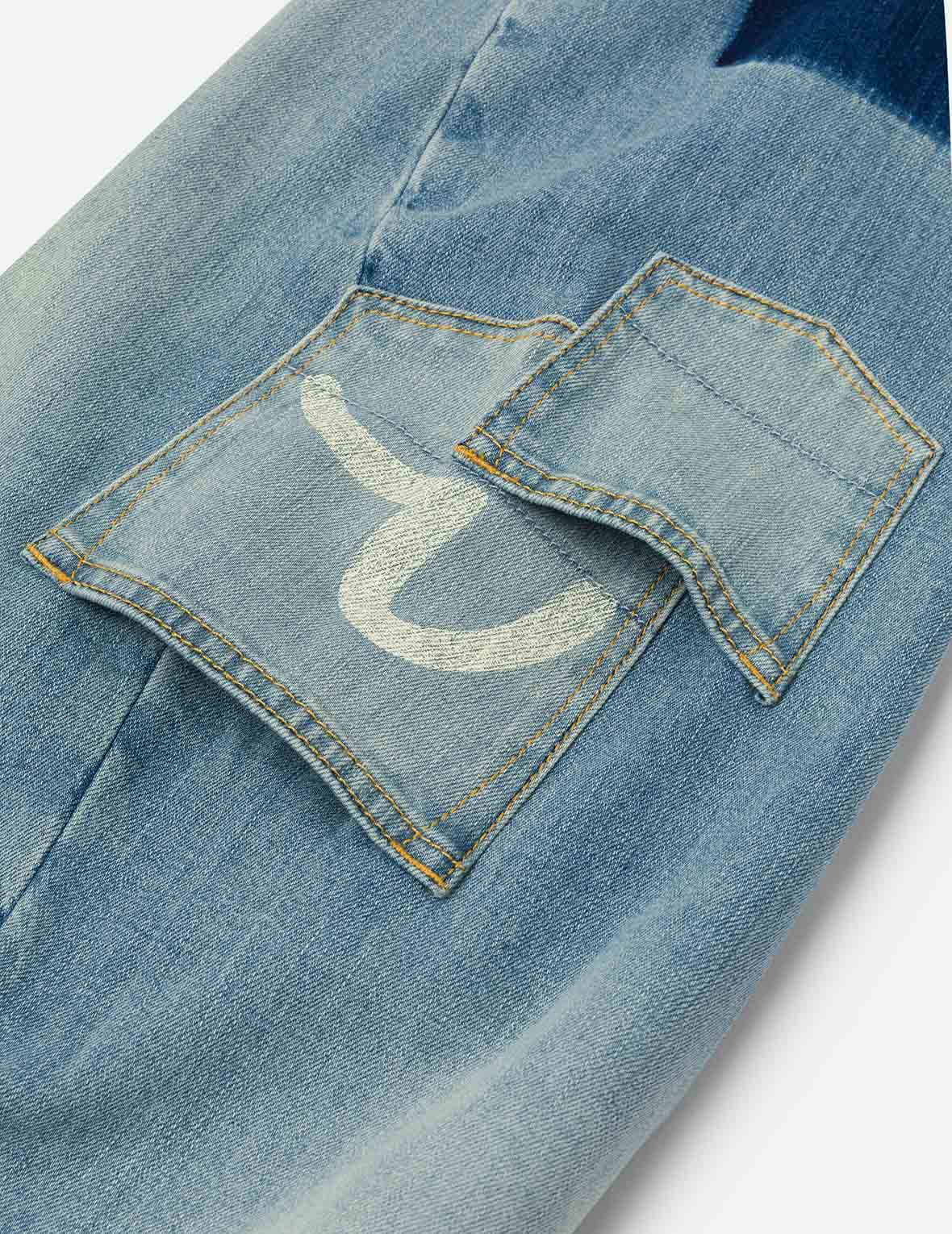 Multi-Pocket with Seagull Print 3D Fit Jeans