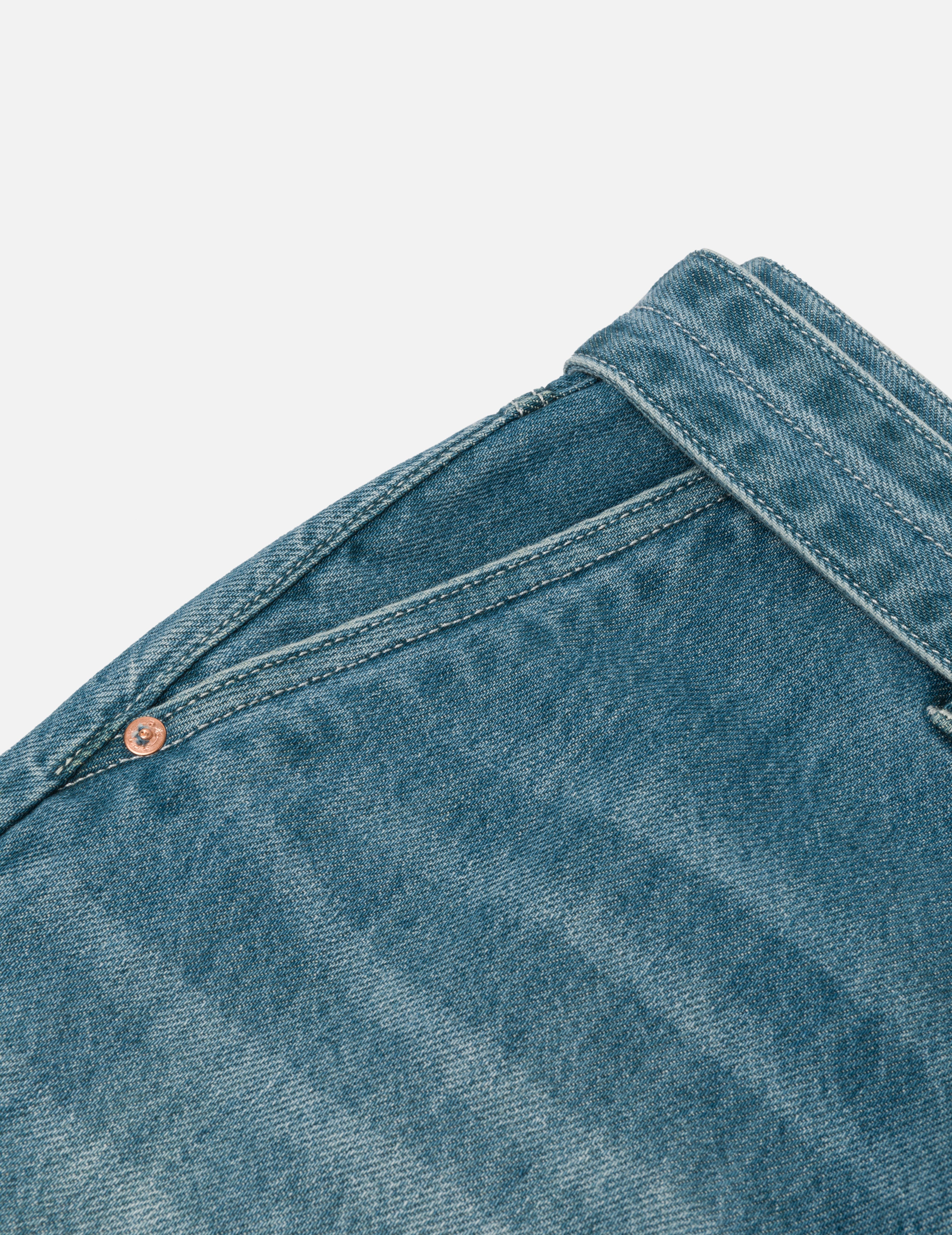 遊び心のあるカモメプリント ポケット ルーズフィット ジーンズ #2038