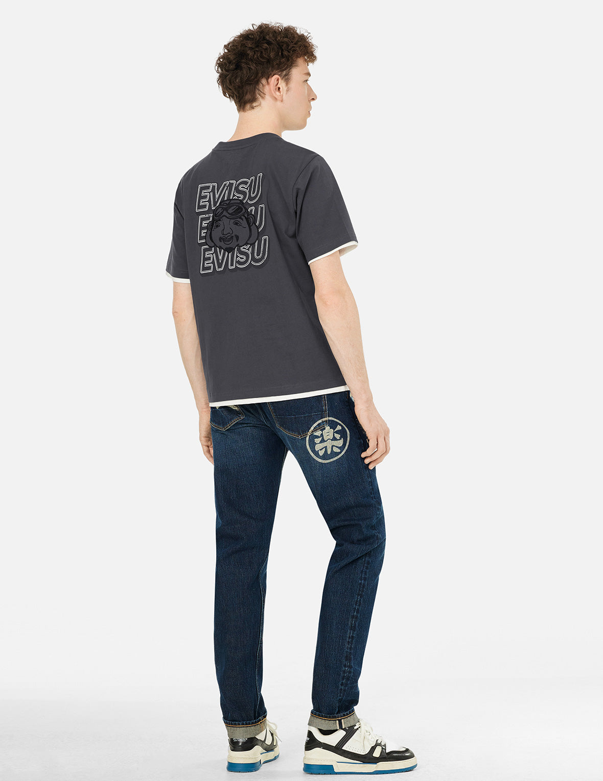 カモメプリント キャロットフィット ジーンズ #2017