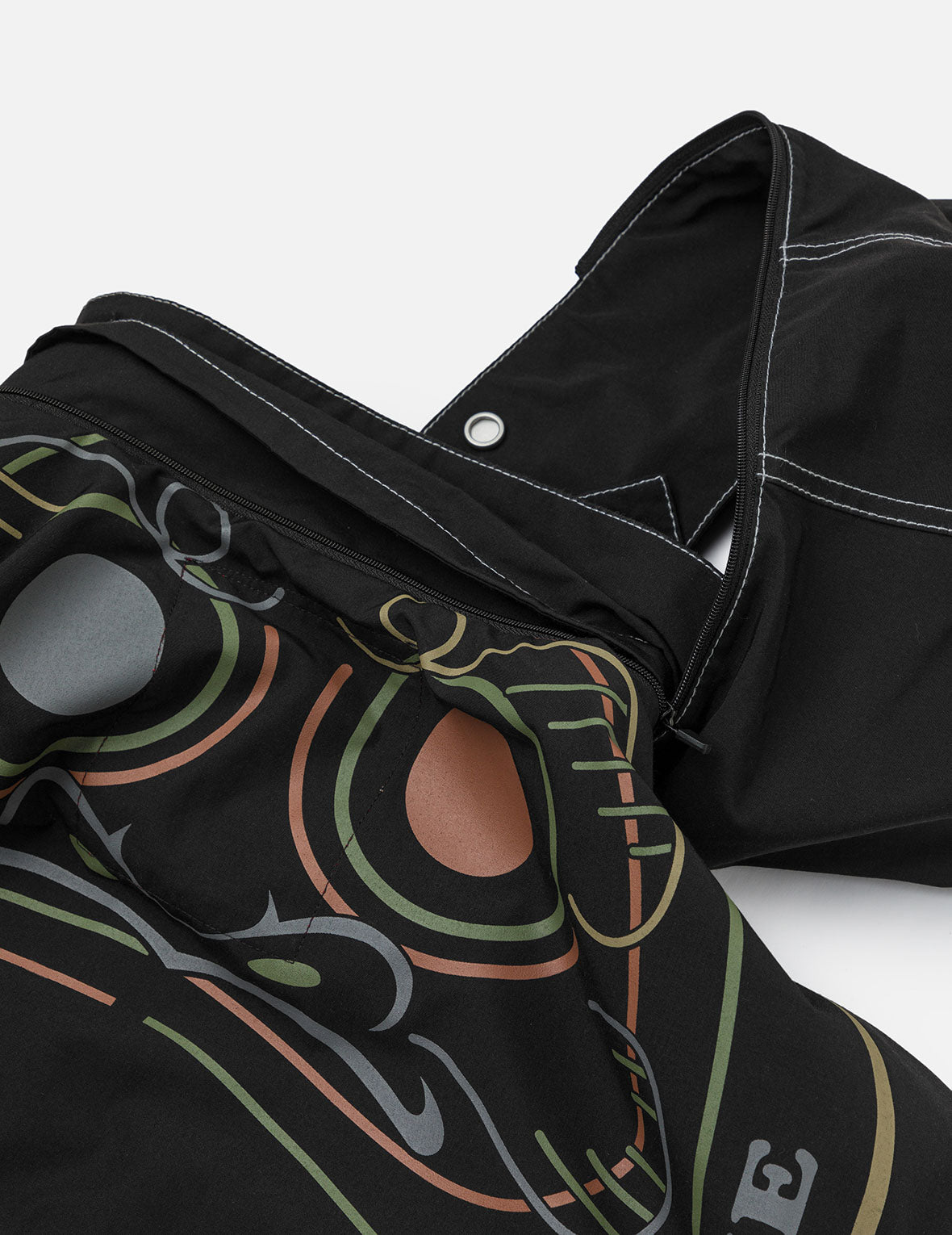 だるまプリント&ロゴ アップリケ リラックス フィット フーデッド ジャケット