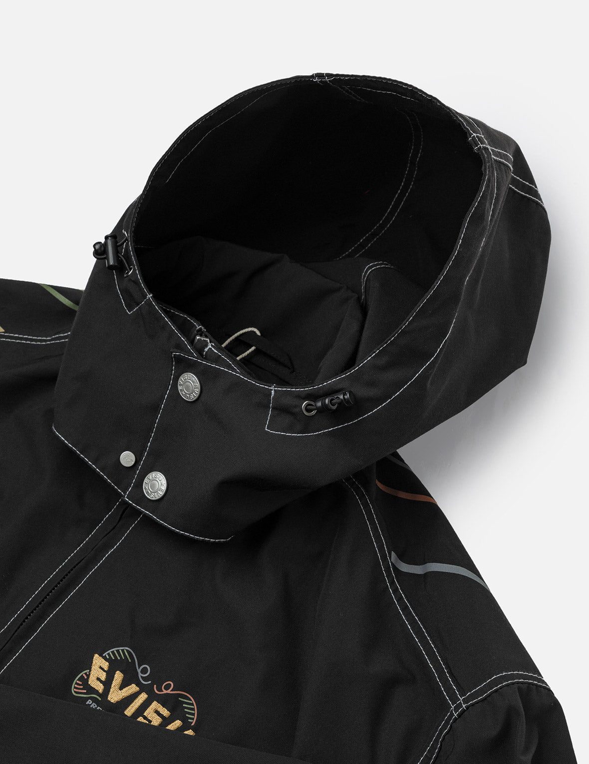 だるまプリント&ロゴ アップリケ リラックス フィット フーデッド ジャケット