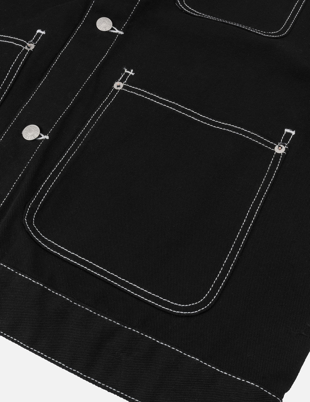 仏頭と地図アップリケ刺繍 ファッションフィット ワーカーデニムジャケット