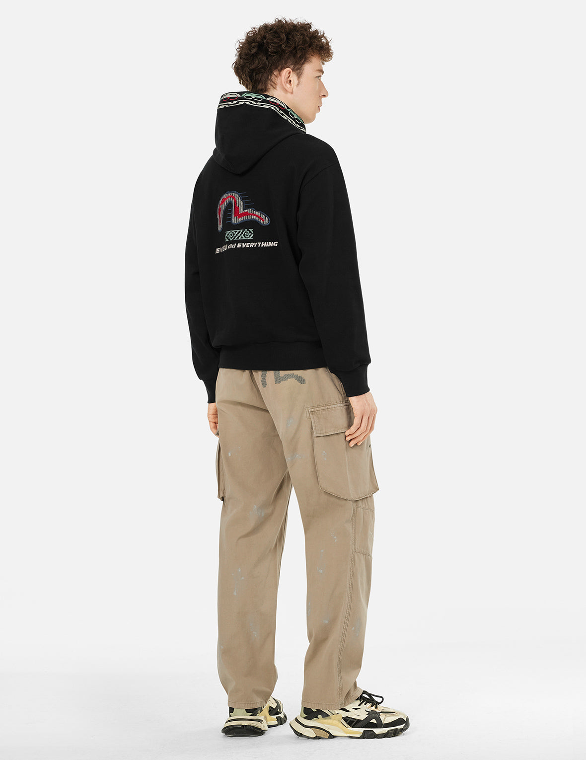 トーテムカモメ刺繍 ストレートフィット カーゴパンツ