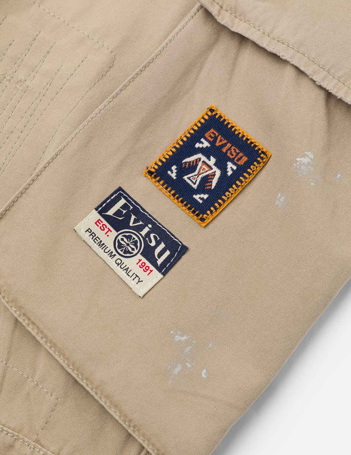 トーテムカモメ刺繍 ストレートフィット カーゴパンツ