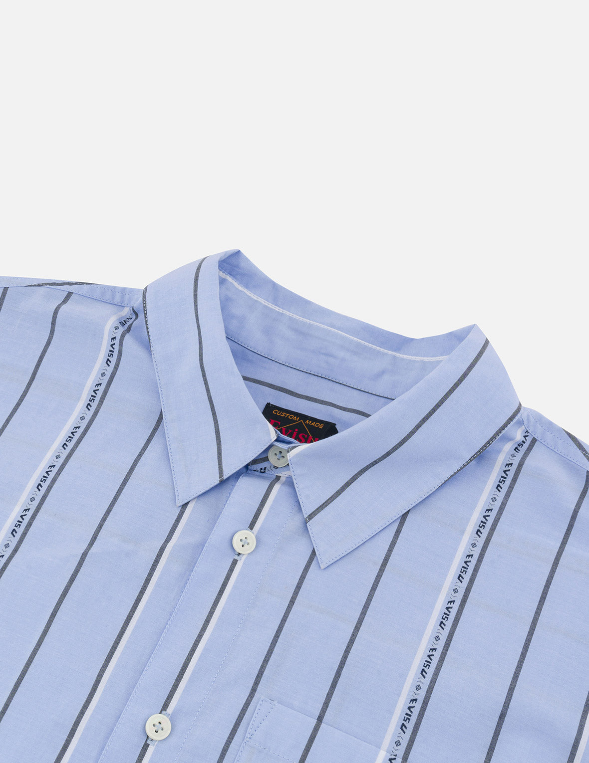 Striped Yarn Dyed Logo and Seagull Embroidery Fashion Fit Shirt