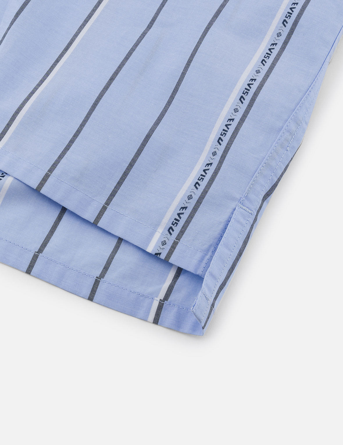 Striped Yarn Dyed Logo and Seagull Embroidery Fashion Fit Shirt