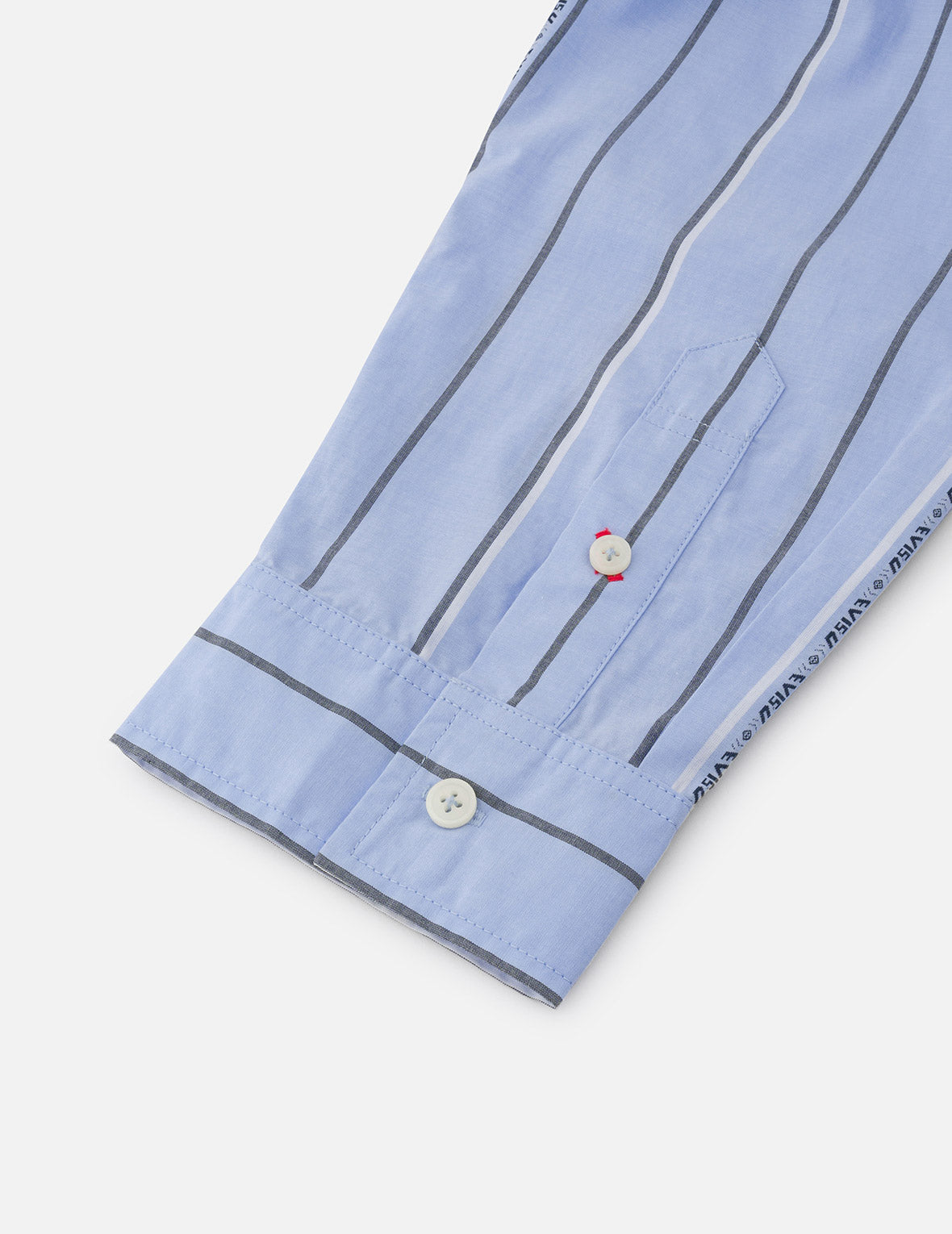 Striped Yarn Dyed Logo and Seagull Embroidery Fashion Fit Shirt