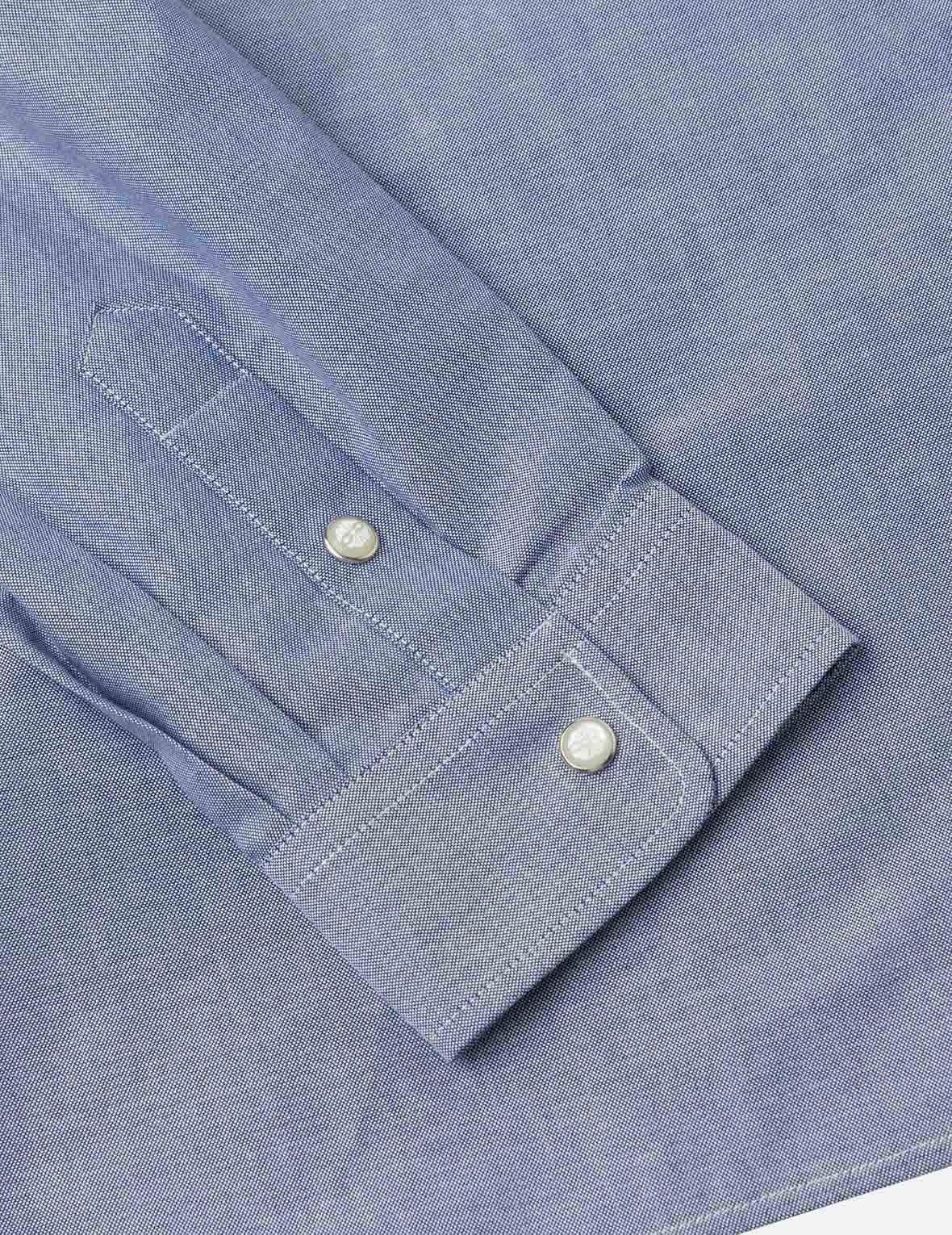 ハーフ家紋刺繍とプリント リラックスフィット シャツ