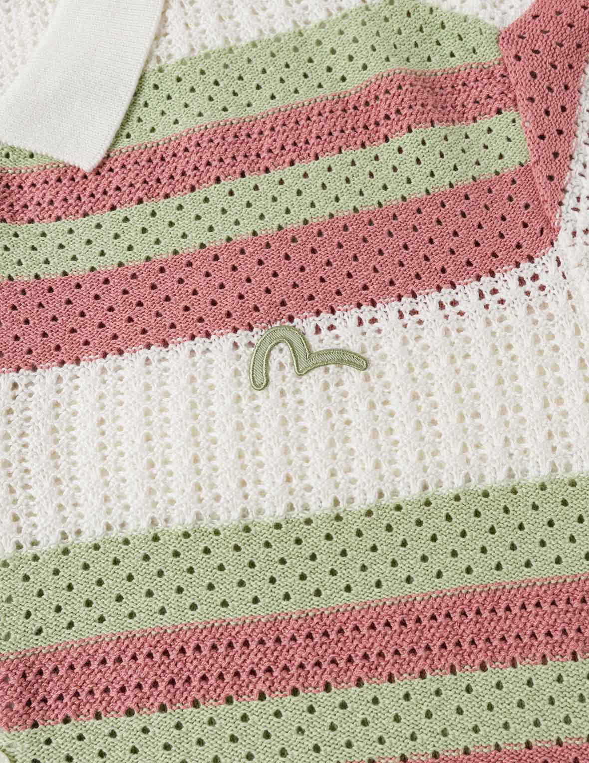 カモメ刺繍 リラックスフィット 半袖ニットシャツ