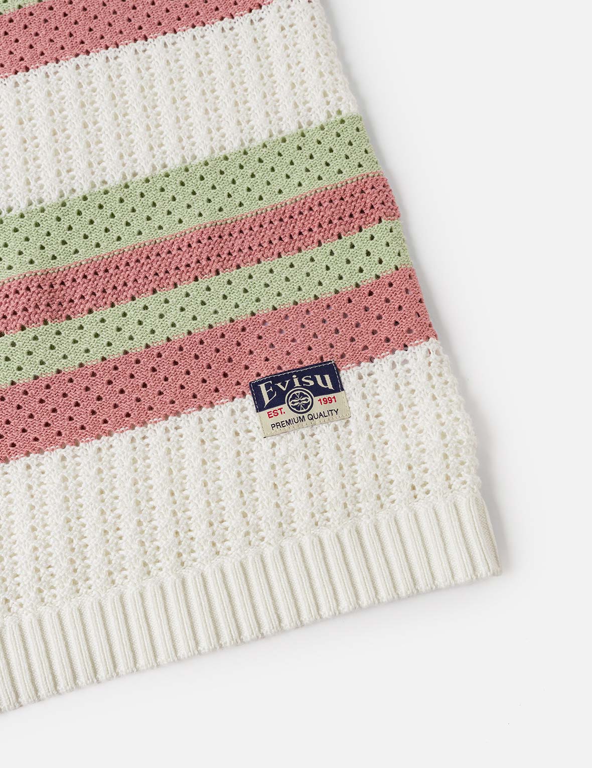 カモメ刺繍 リラックスフィット 半袖ニットシャツ