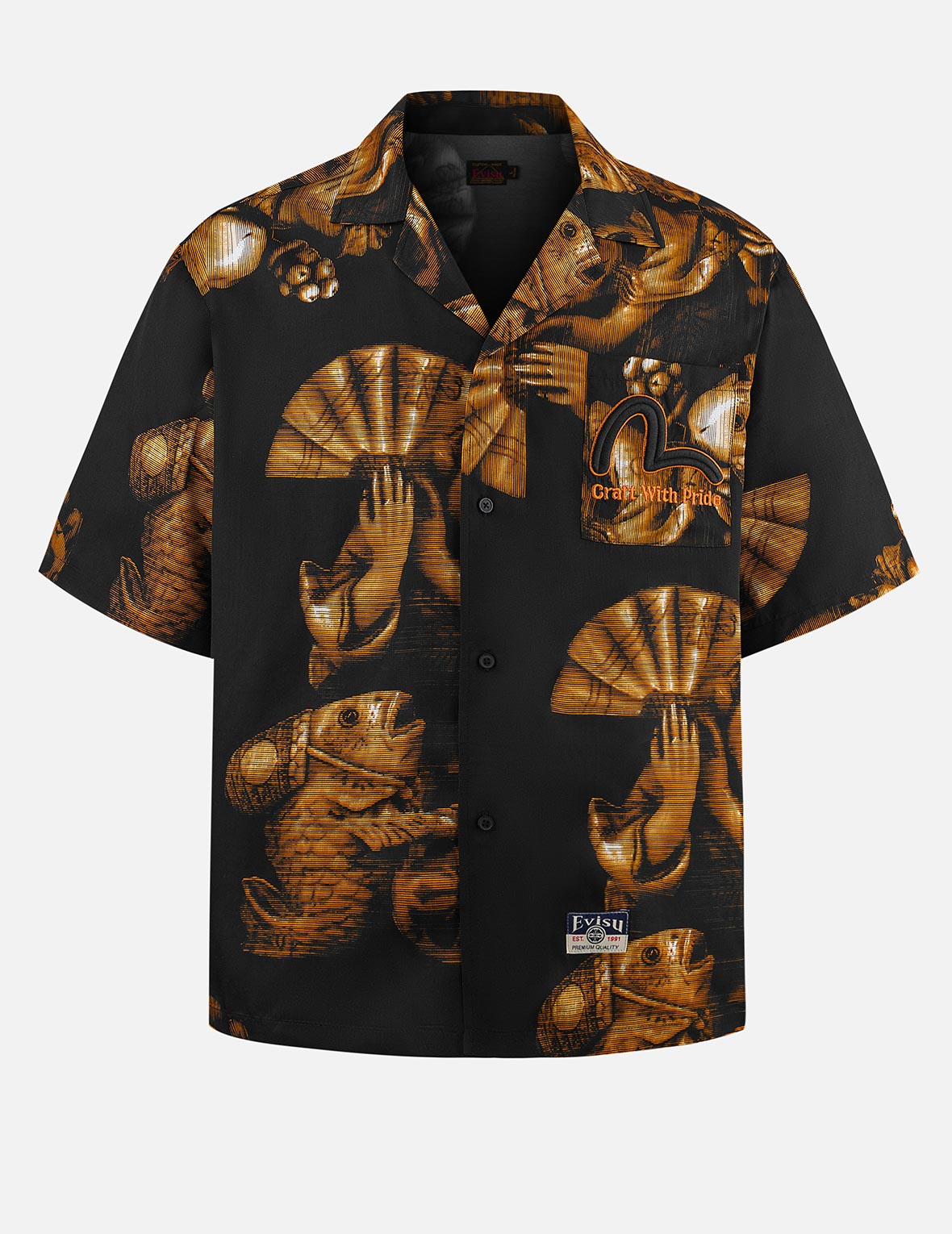 総柄仏頭プリント ボクシーTシャツ
