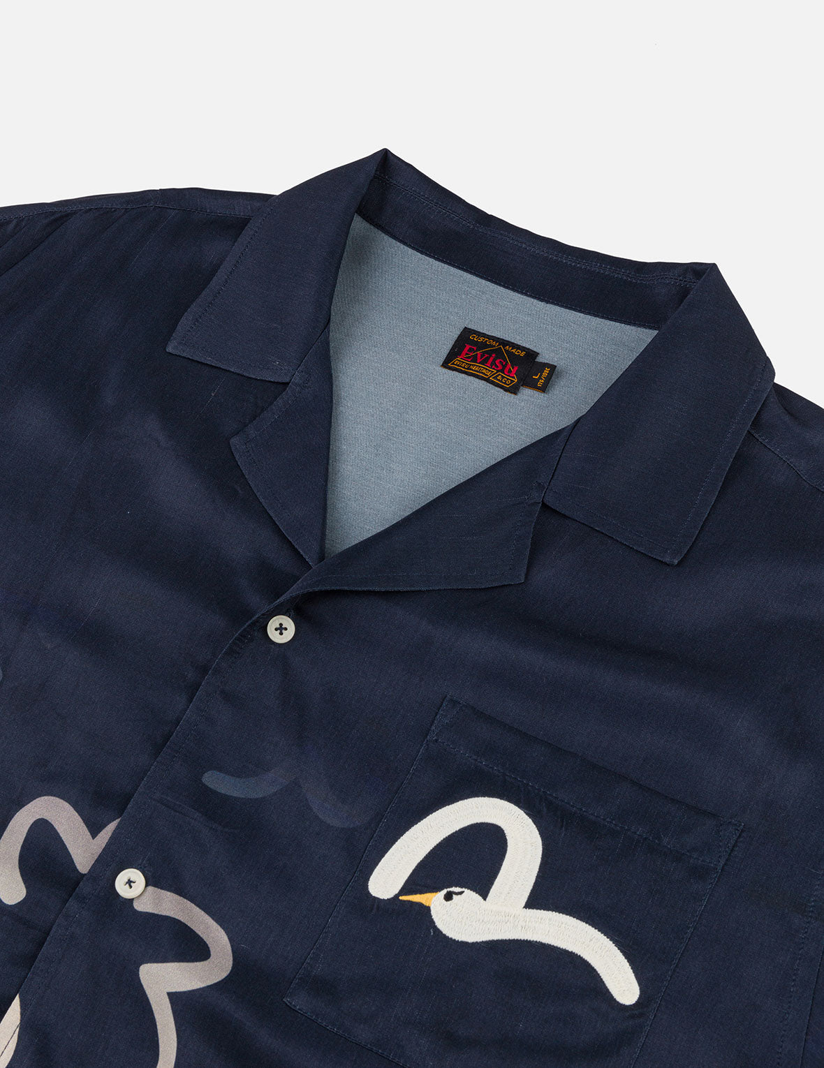 Allover Seagull Print Boxy Short-Sleeve Shirt