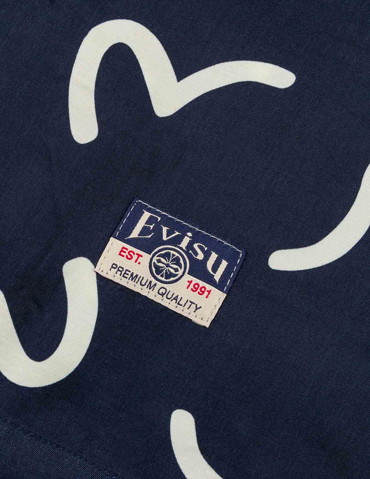 Allover Seagull Print Boxy Short-Sleeve Shirt