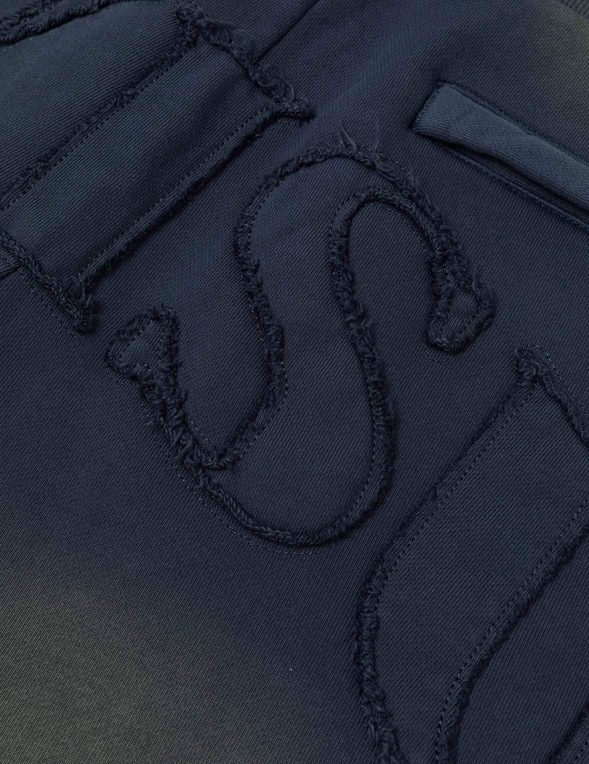 ロゴアップリケ刺繍 ヘビーウォッシュ ファッションフィット スウェットショーツ