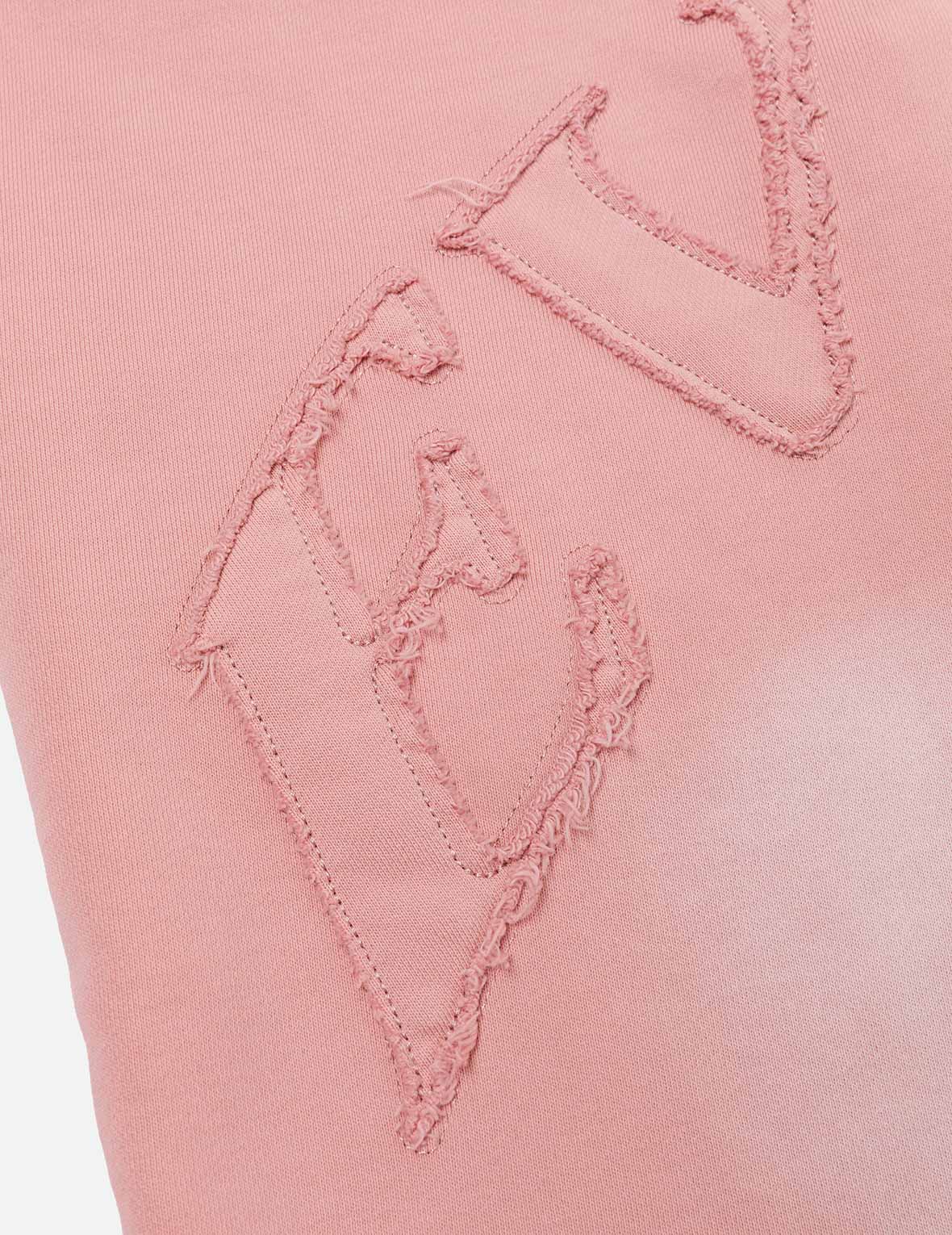 ロゴアップリケ刺繍 ヘビーウォッシュ ファッションフィット スウェットショーツ