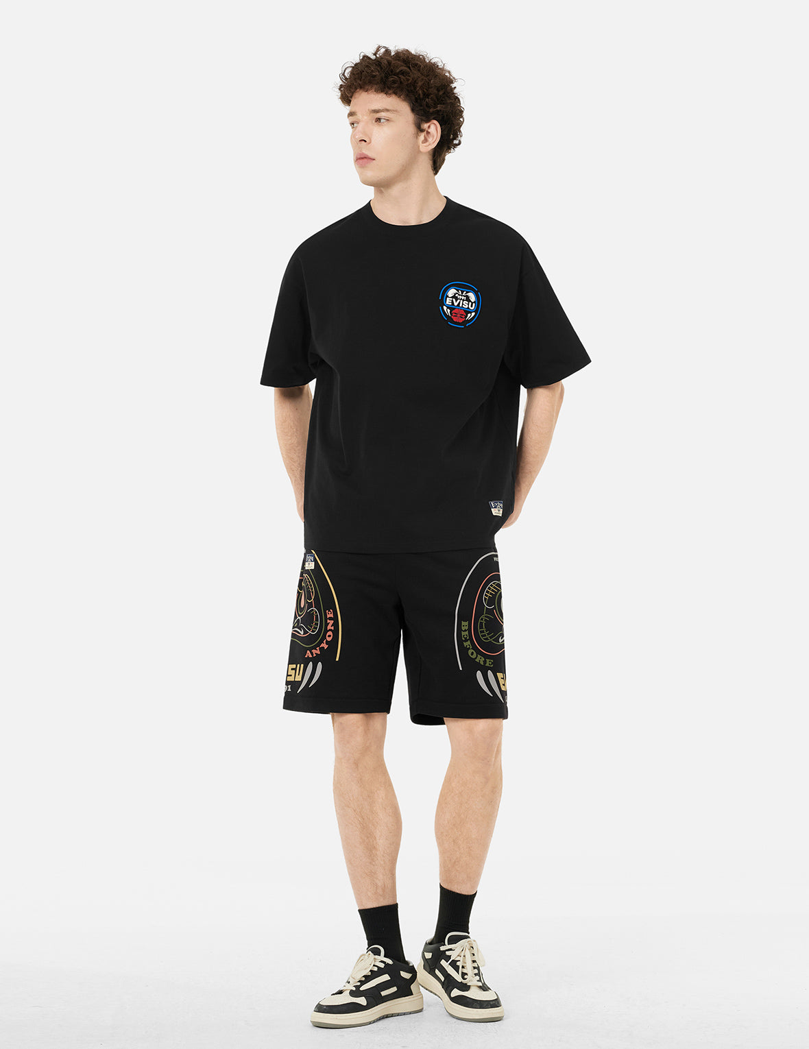 Daruma Print Regular Fit Sweatshorts