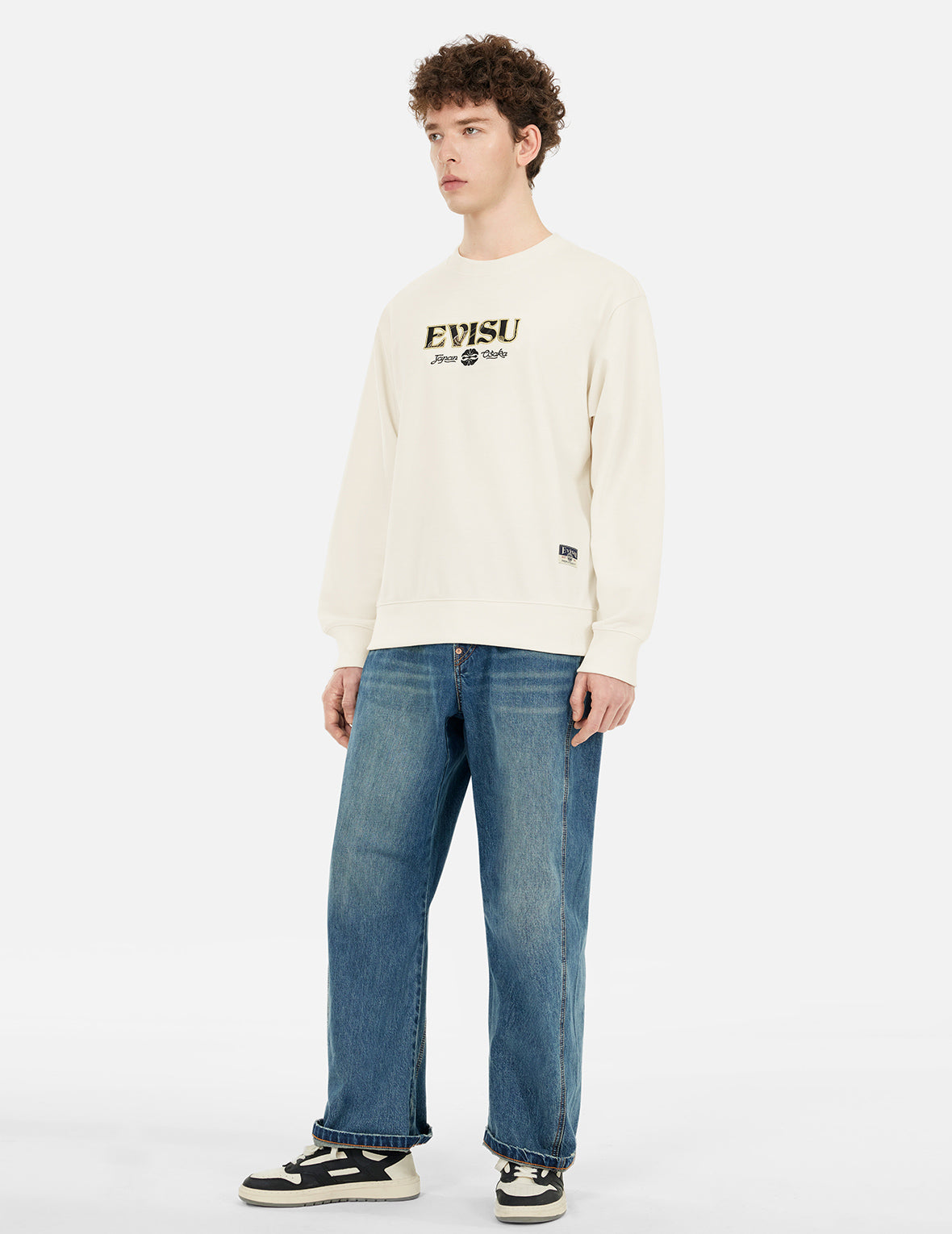 家紋とロゴブロケードアップリケリラックスフィットスウェットシャツ