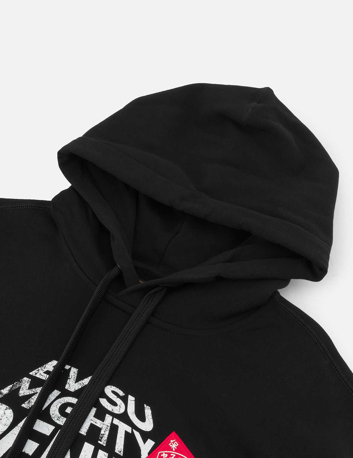 Slogan Print with Godhead Patch Embroidery Relax Fit Hoodie