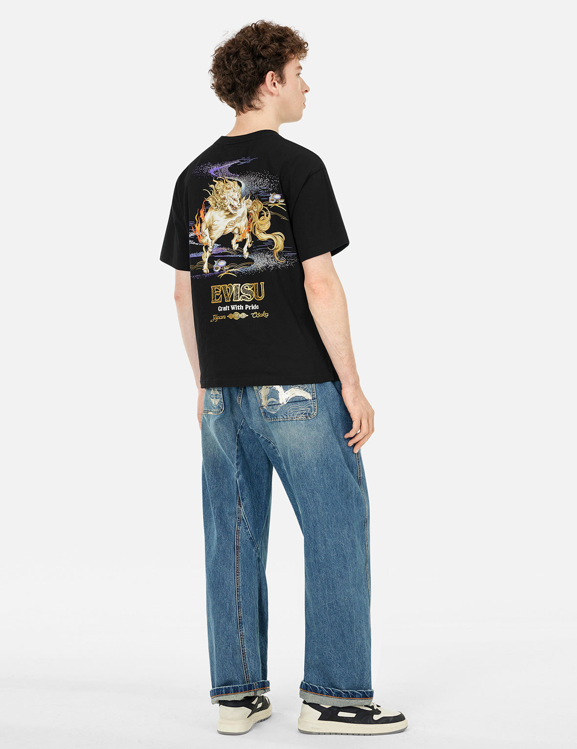 白沢プリント リラックスフィットTシャツ