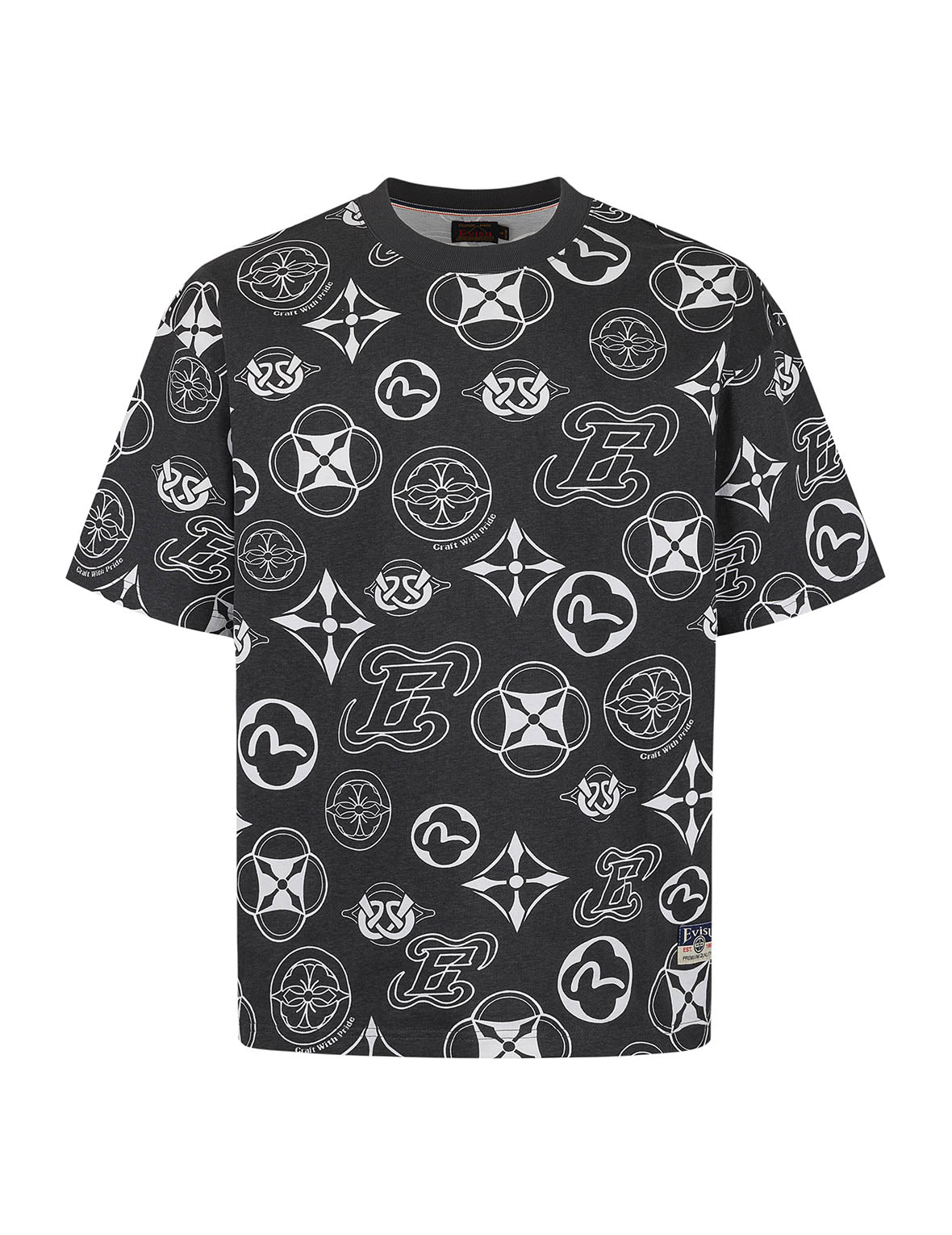 総柄マルチロゴプリント ルーズフィットTシャツ