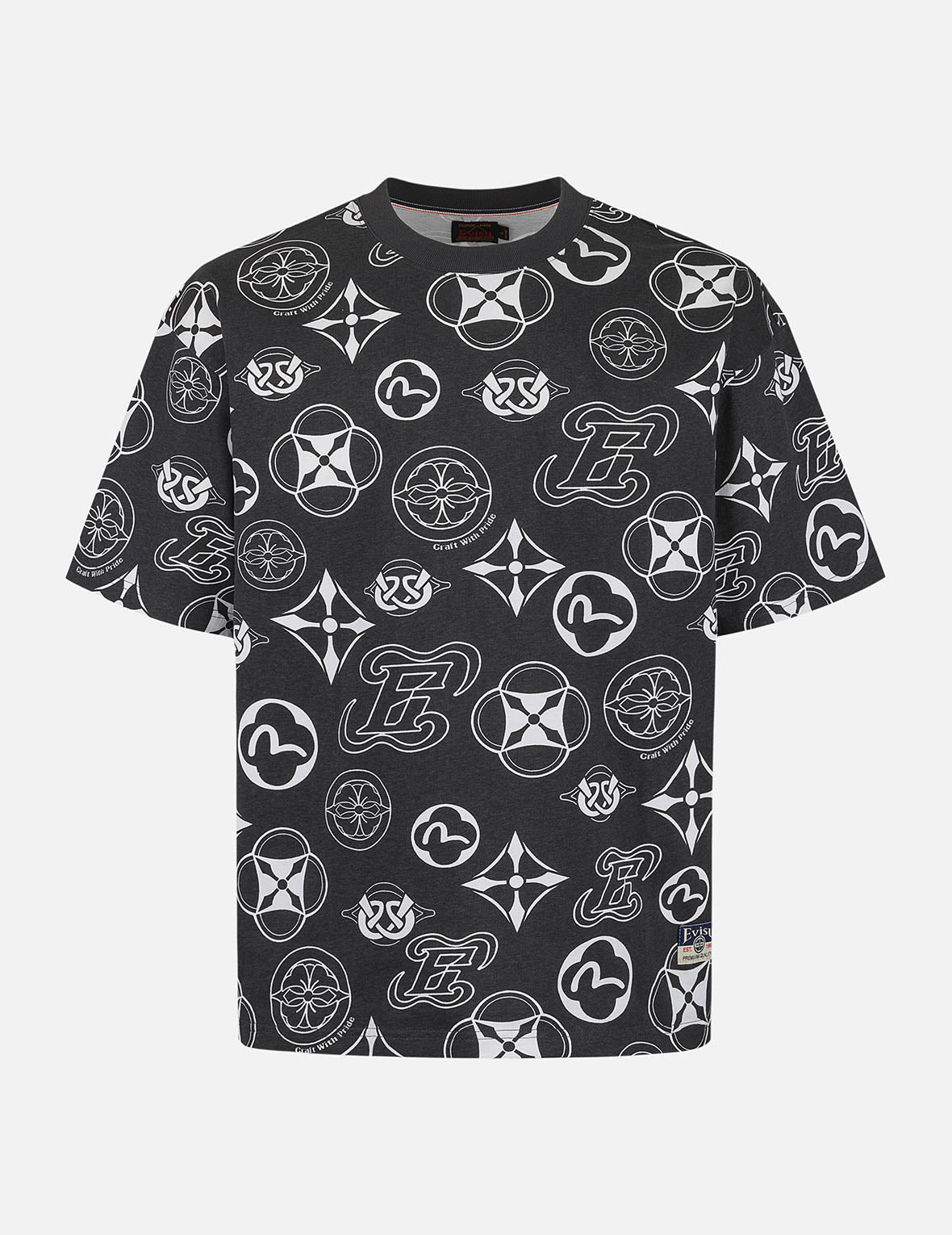 総柄マルチロゴプリント ルーズフィットTシャツ
