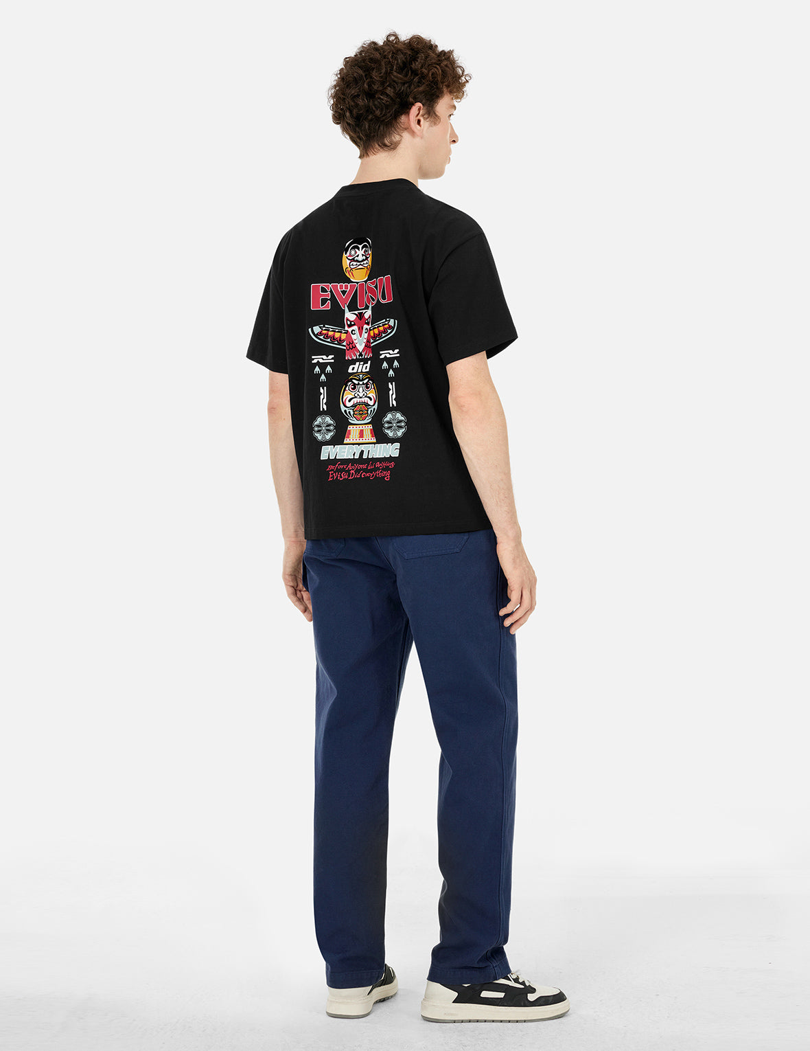 だるまとトーテムプリント リラックスフィット Tシャツ
