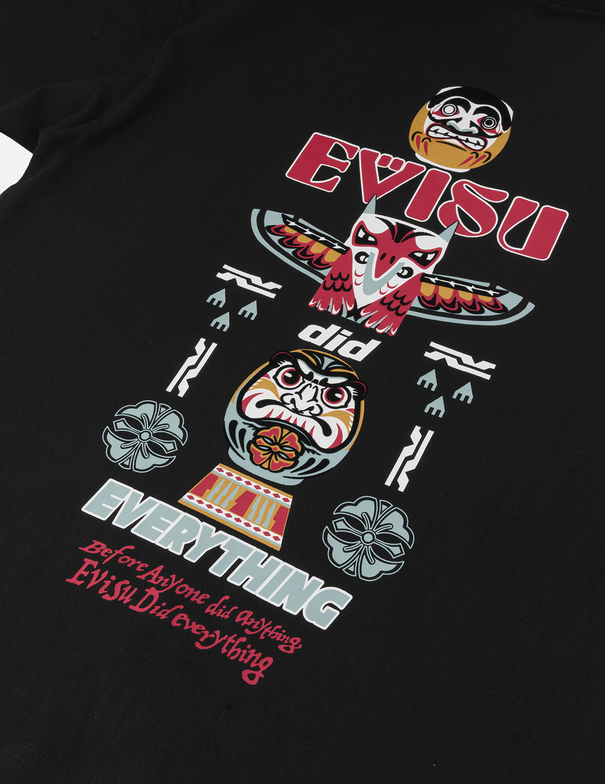 だるまとトーテムプリント リラックスフィット Tシャツ