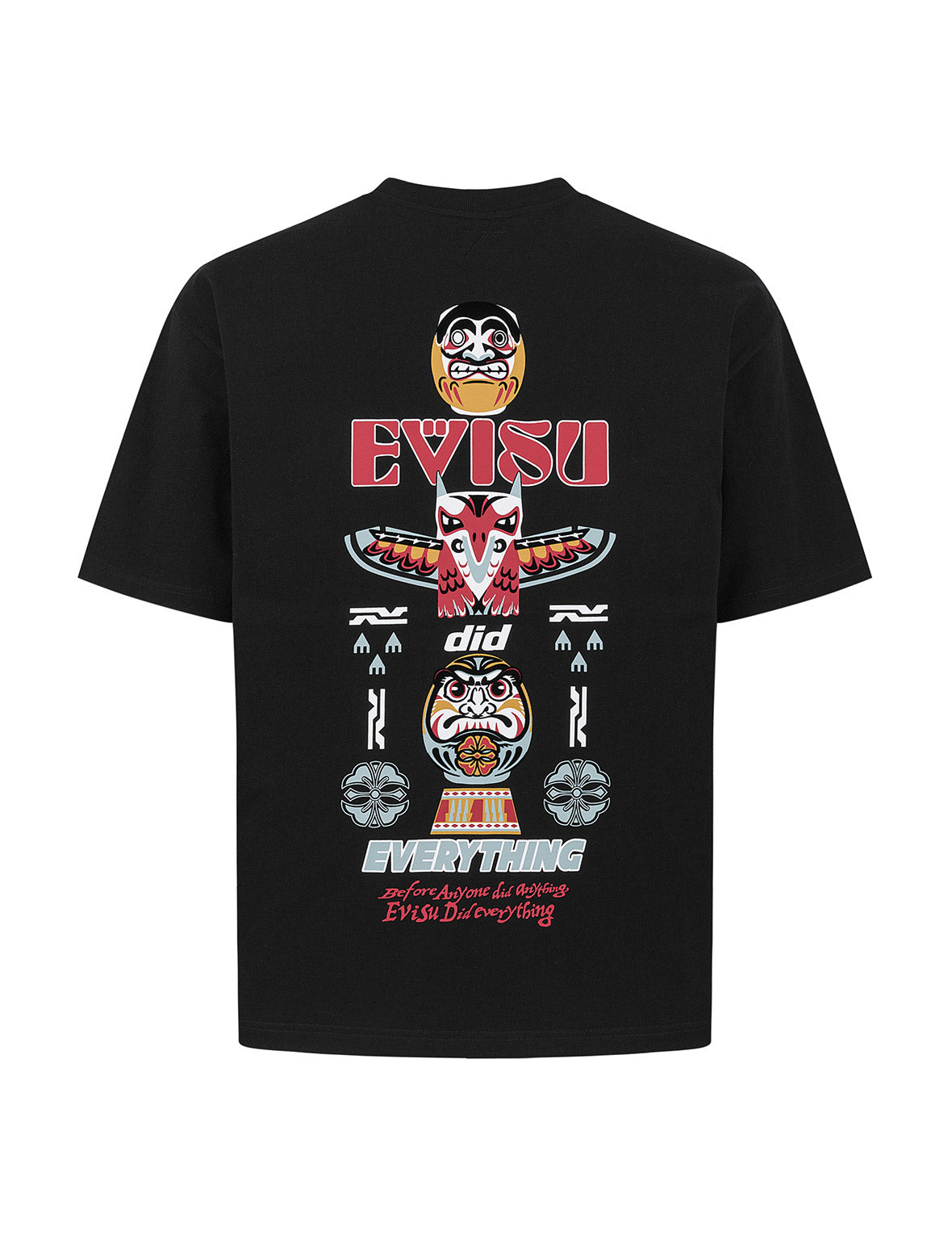 だるまとトーテムプリント リラックスフィット Tシャツ