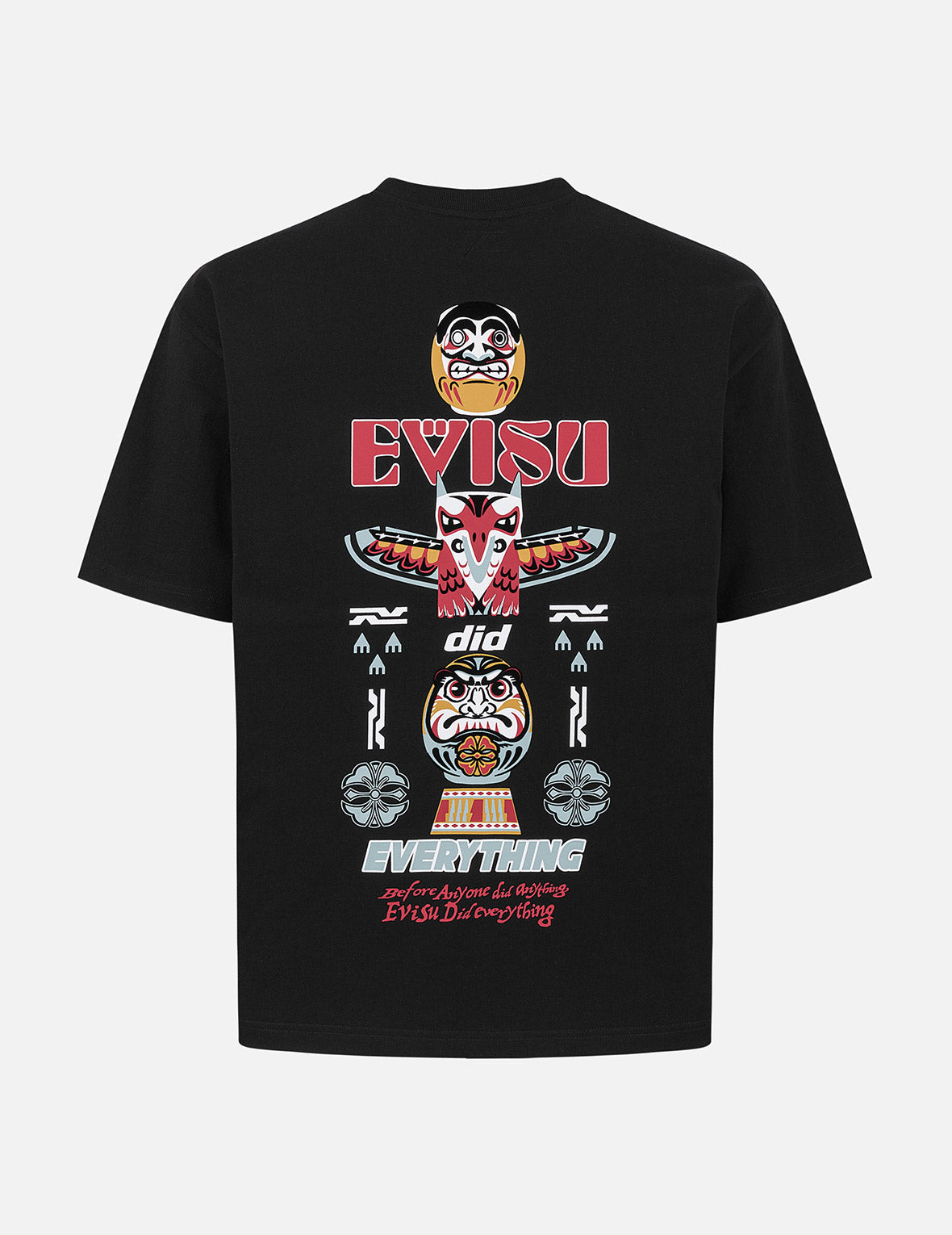 だるまとトーテムプリント リラックスフィット Tシャツ