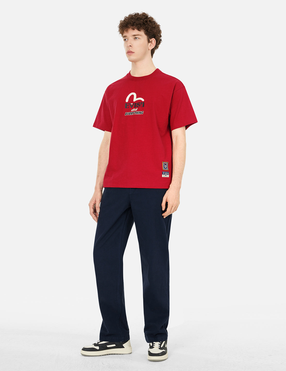だるまとトーテムプリント リラックスフィット Tシャツ