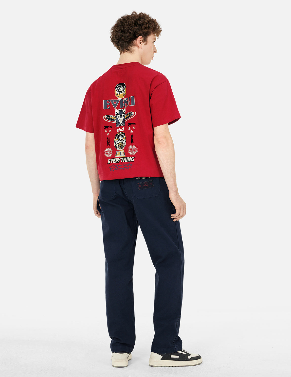 だるまとトーテムプリント リラックスフィット Tシャツ