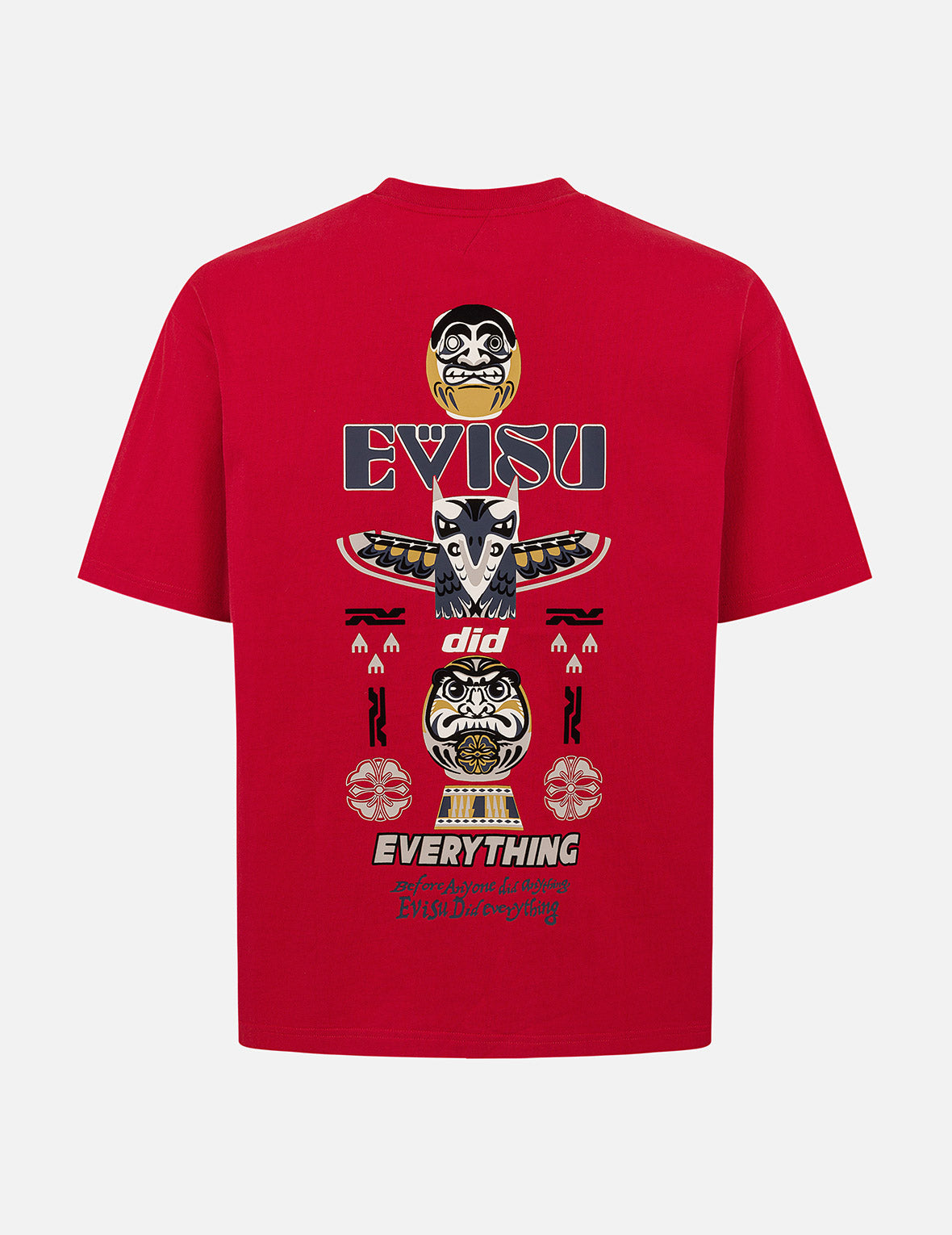 だるまとトーテムプリント リラックスフィット Tシャツ