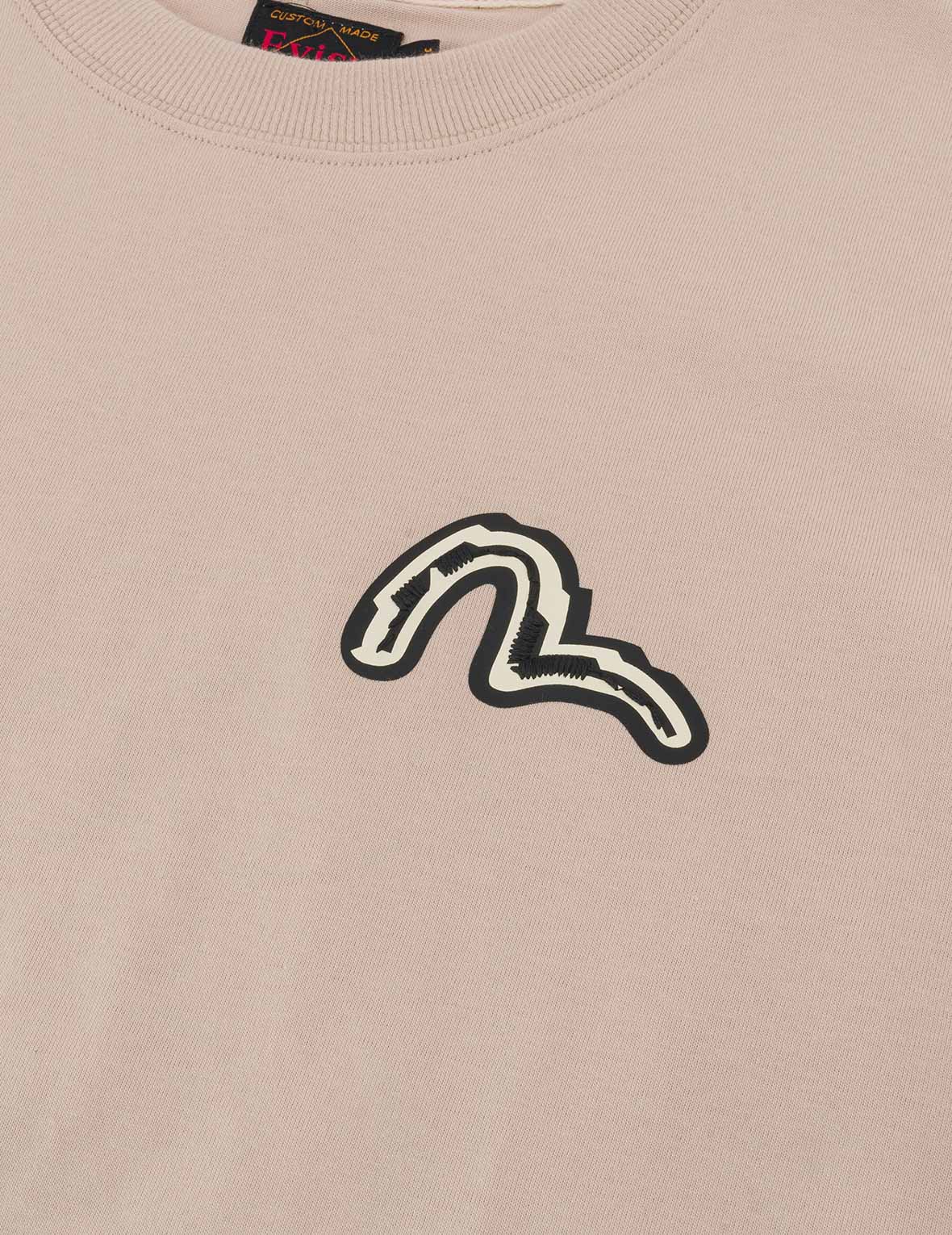 カモメとだるまトーテムプリント レギュラーフィットTシャツ