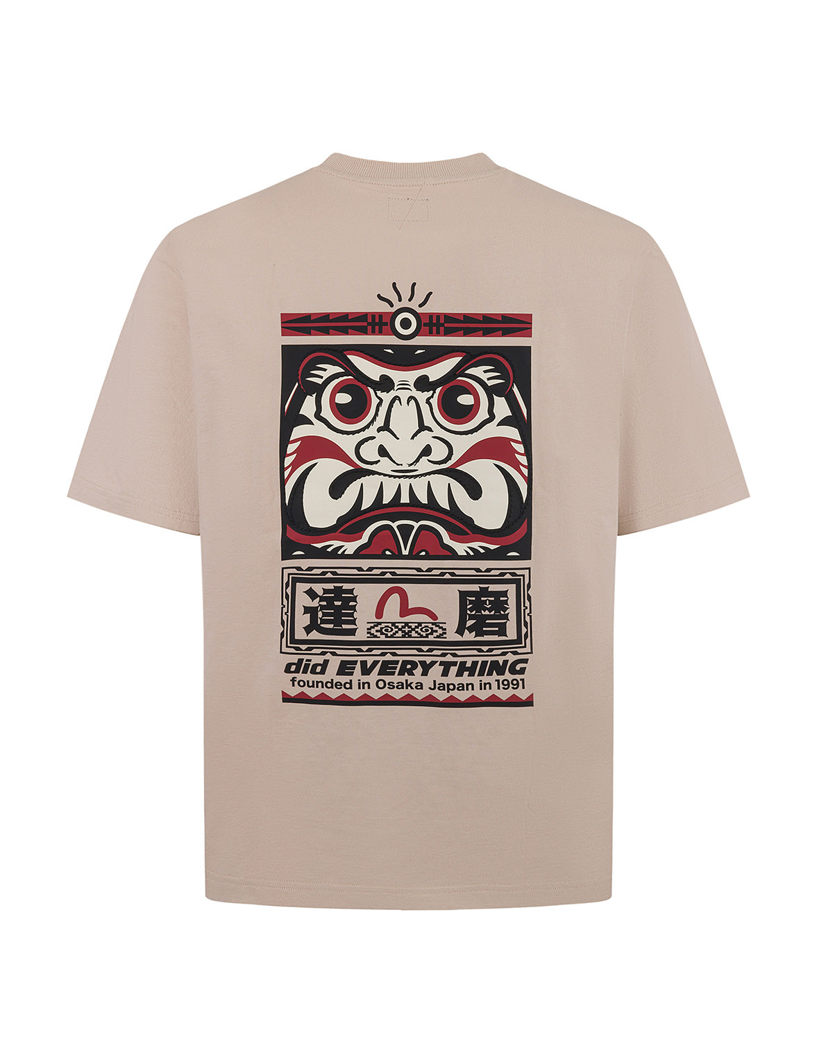 カモメとだるまトーテムプリント レギュラーフィットTシャツ