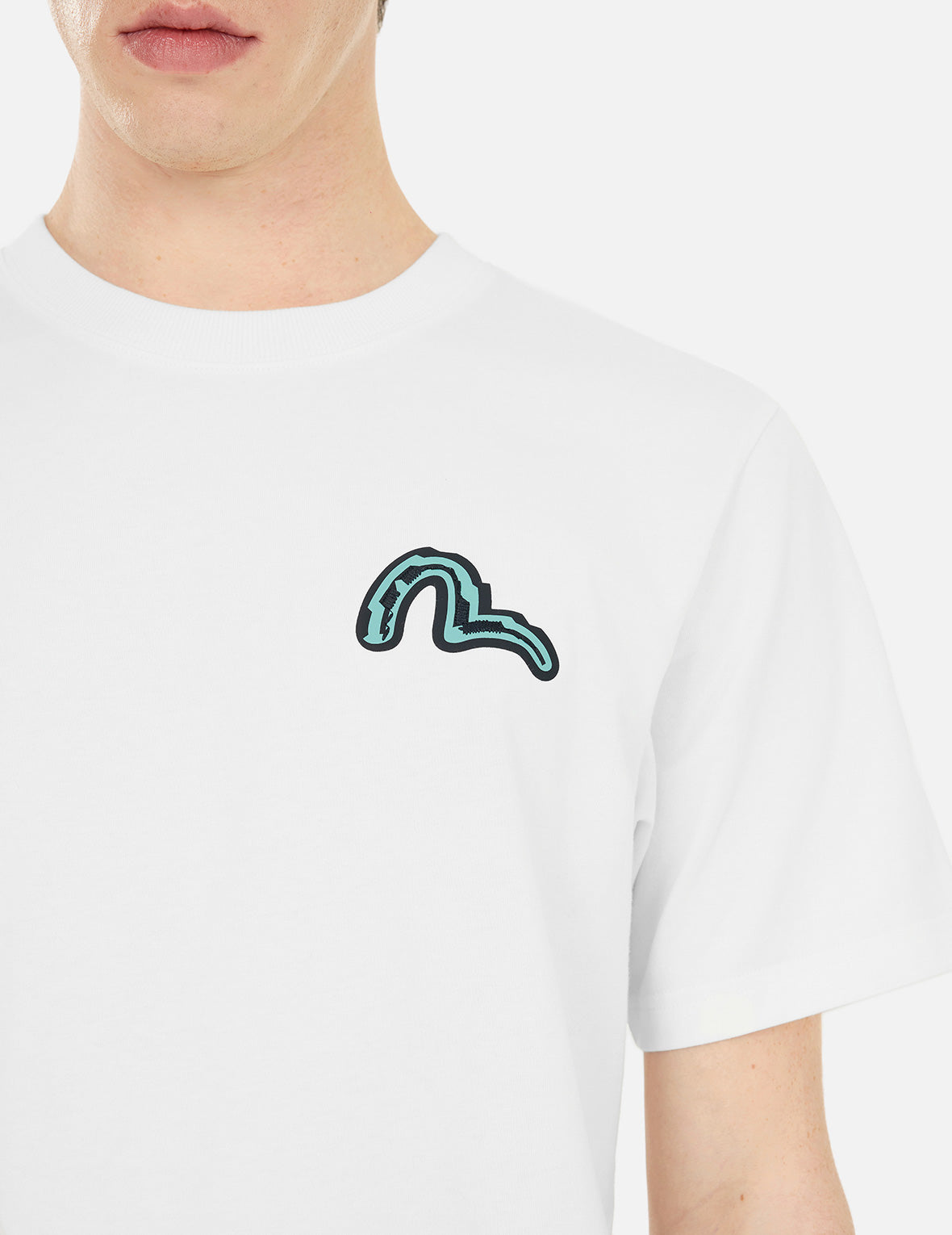 カモメとだるまトーテムプリント レギュラーフィットTシャツ