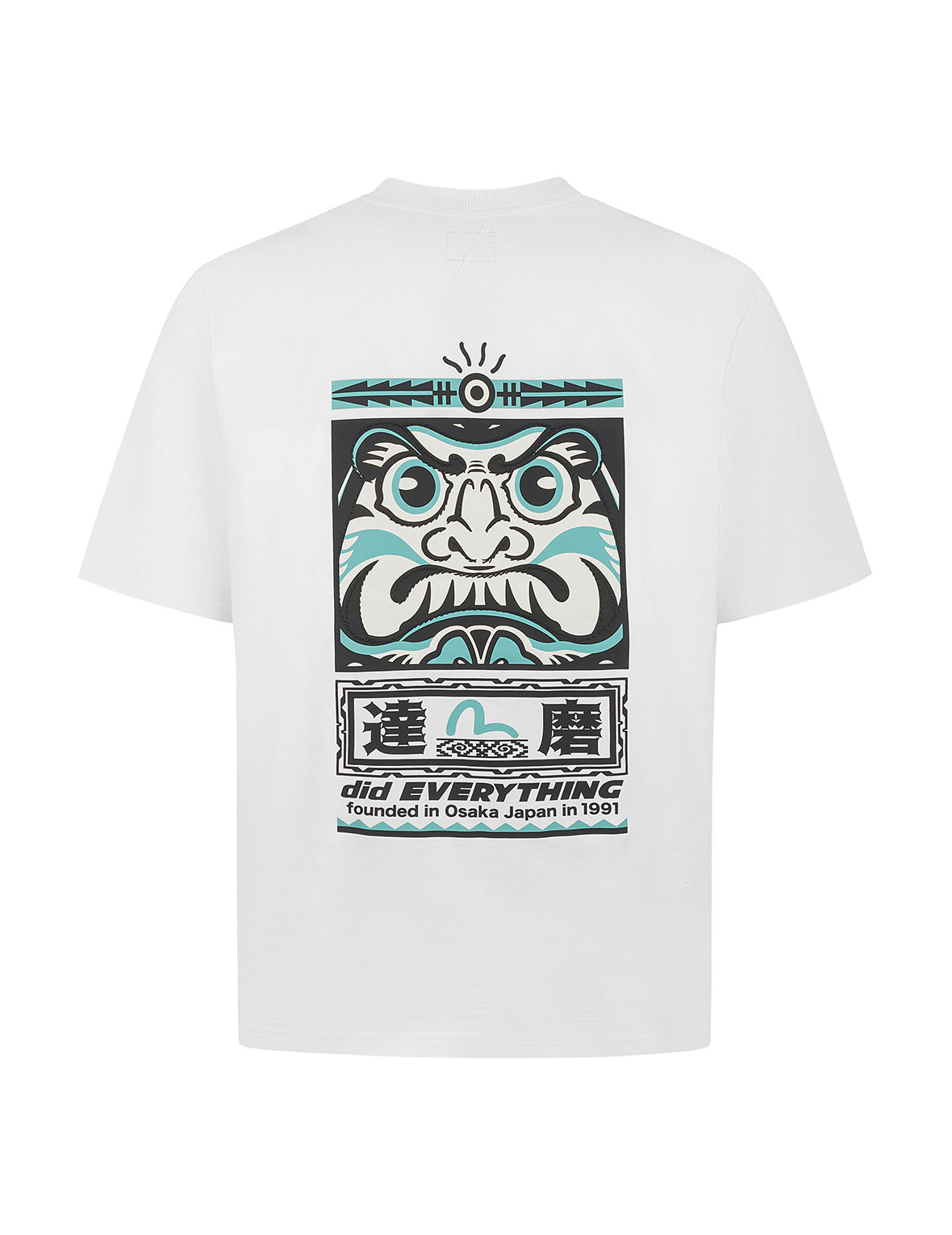 カモメとだるまトーテムプリント レギュラーフィットTシャツ