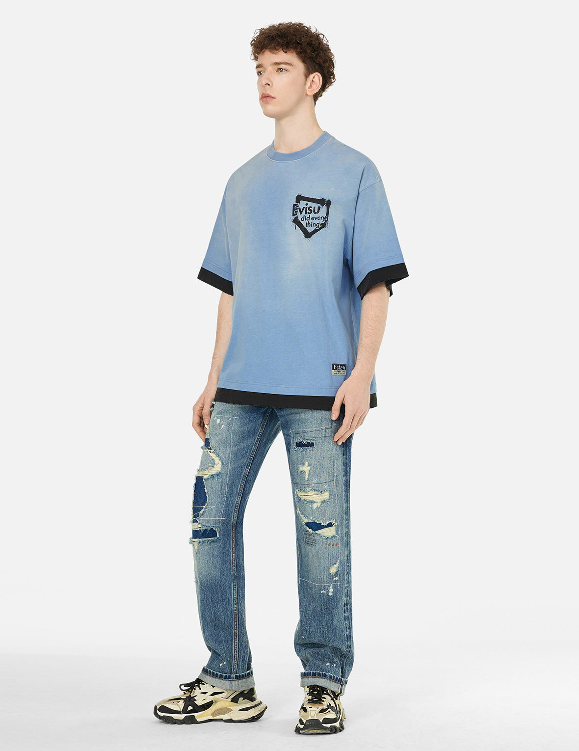 ウォッシュ2-in-1オーバーサイズTシャツ