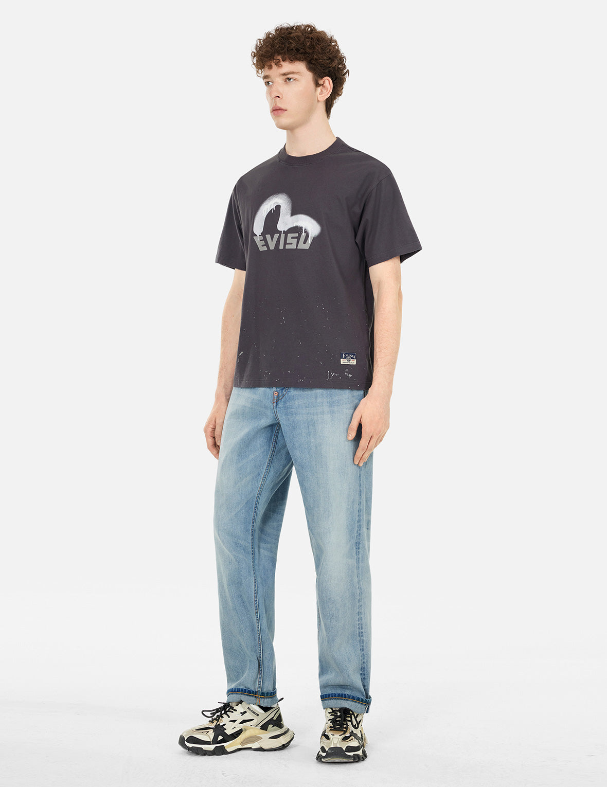 ロゴとカモメプリント リラックスフィットTシャツ
