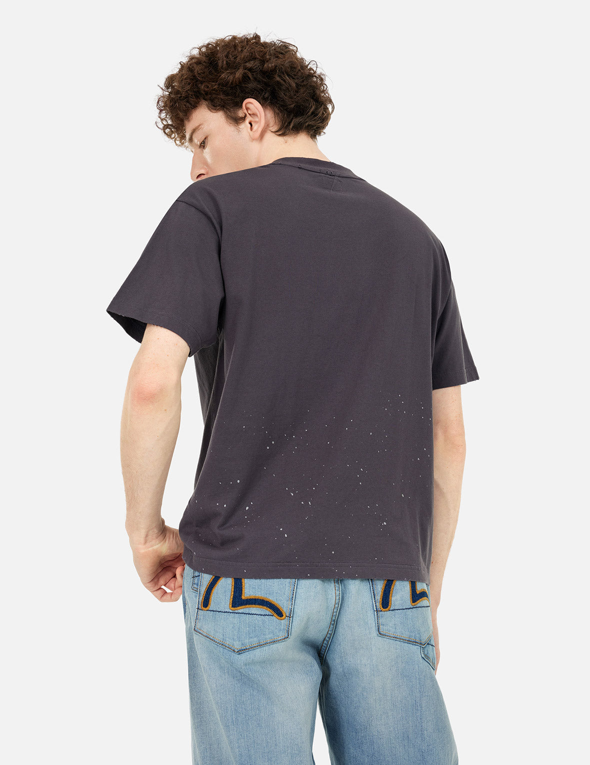 ロゴとカモメプリント リラックスフィットTシャツ