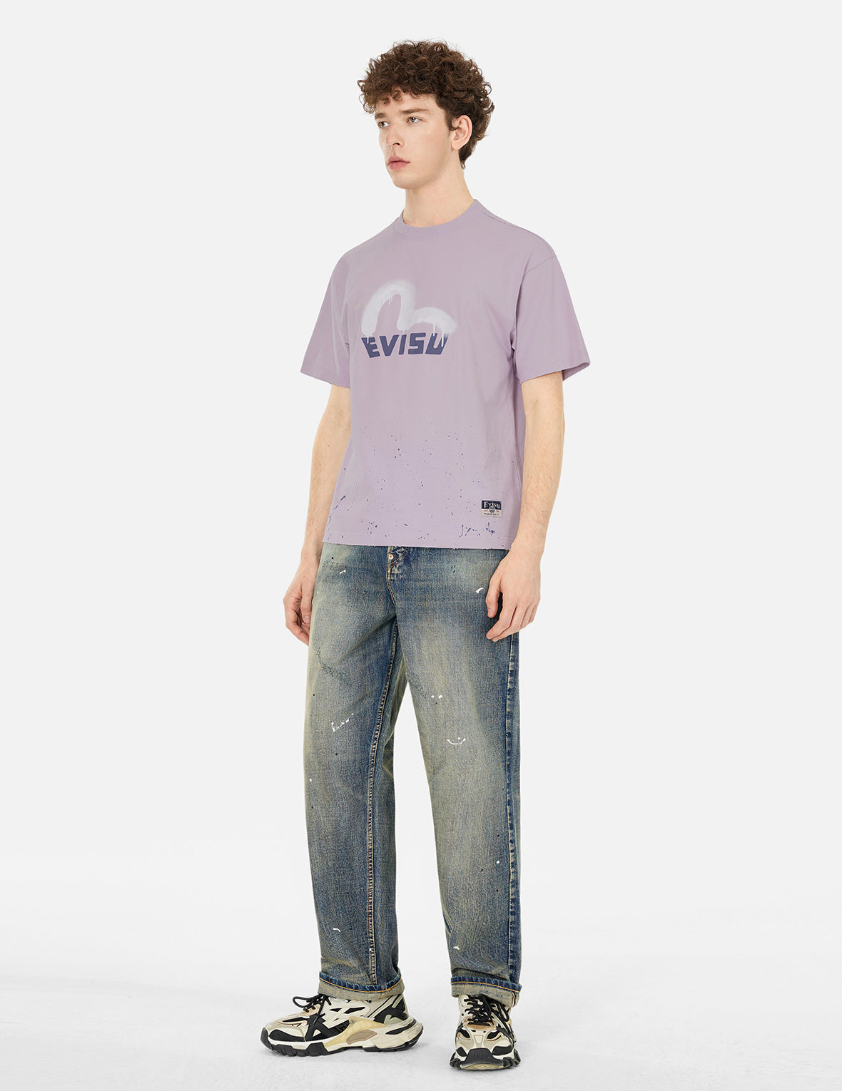 ロゴとカモメプリント リラックスフィットTシャツ