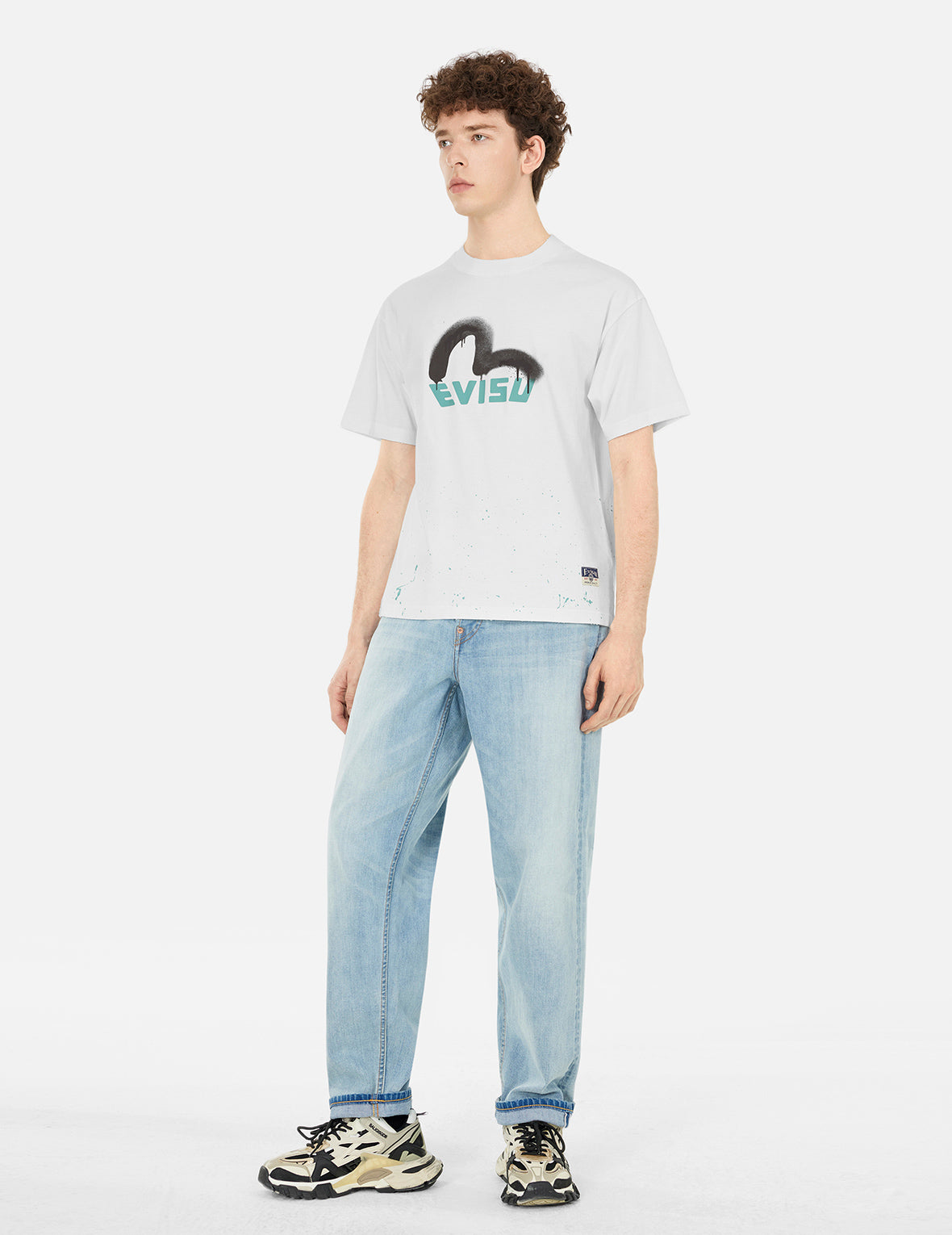 ロゴとカモメプリント リラックスフィットTシャツ