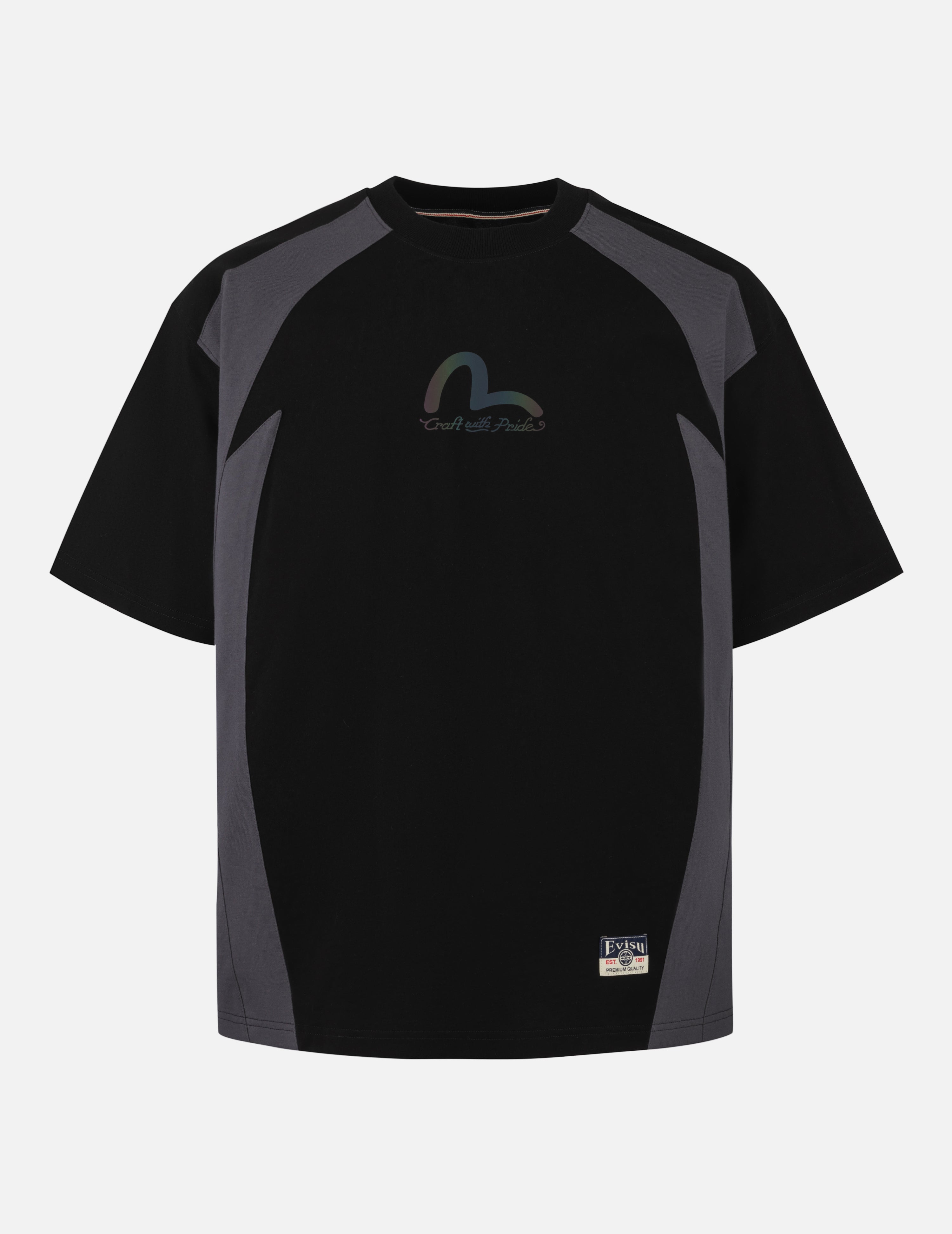 パネル ブロッキング&カラフル ロゴ プリント ルーズ フィット Tシャツ